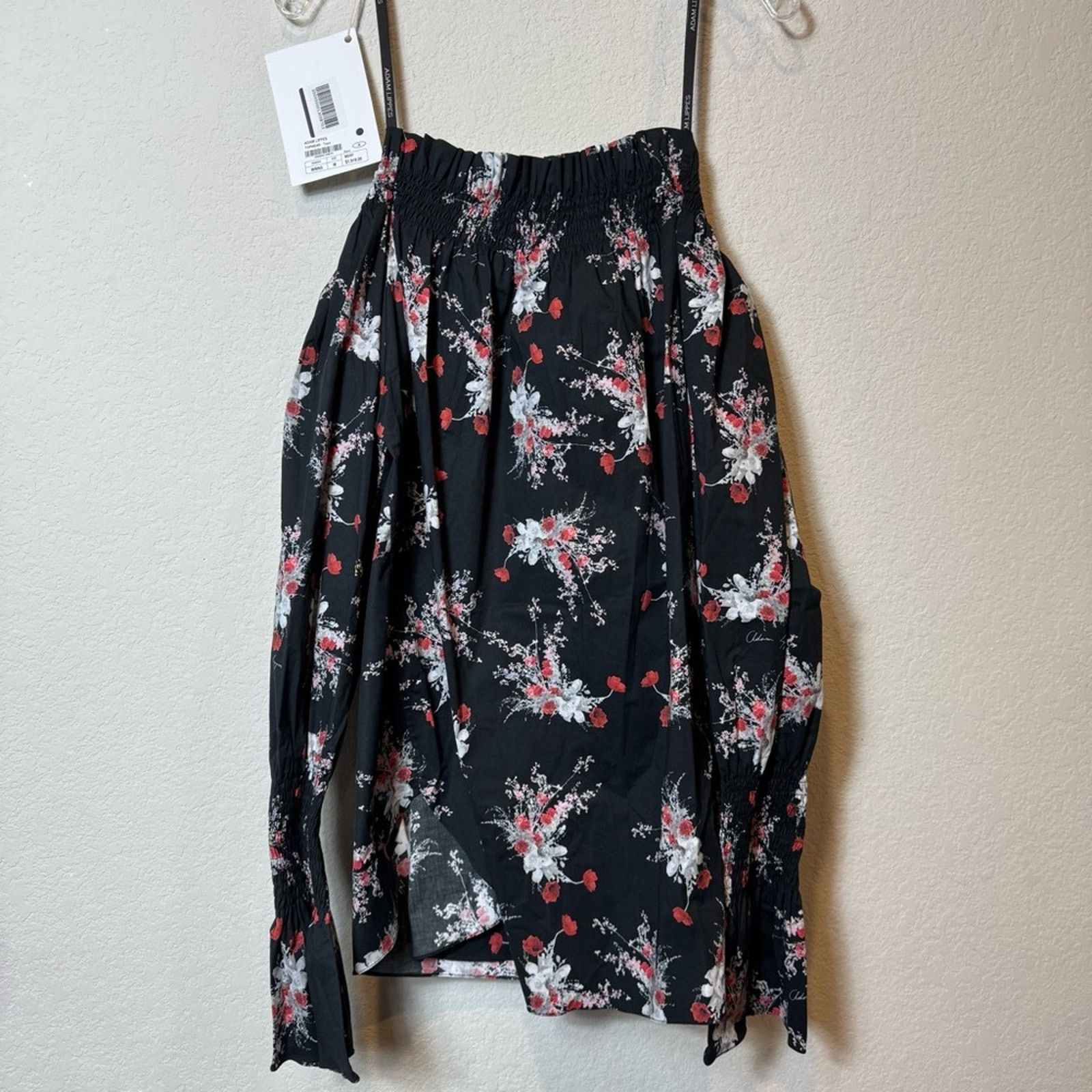 Adam Lippes Adam Lippes Off The Shoulder Poplin Black/Poppy sz M New USA Size M / US 6-8 / IT 42-44 - 8 Thumbnail