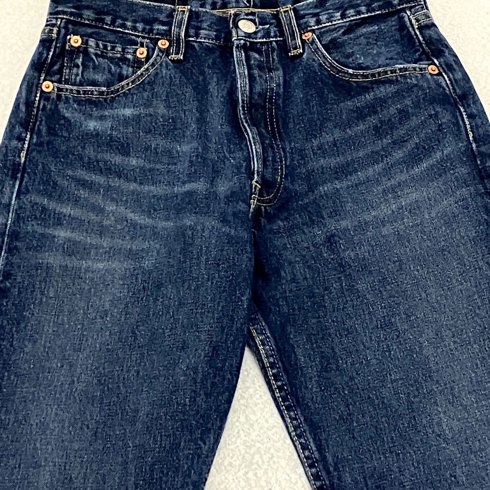 Levi's Levi's 501 Jeans Blue Straight Fit Denim Button Fly Red Tab 26W 28L Mens Size US 26 / EU 42 - 2 Thumbnail