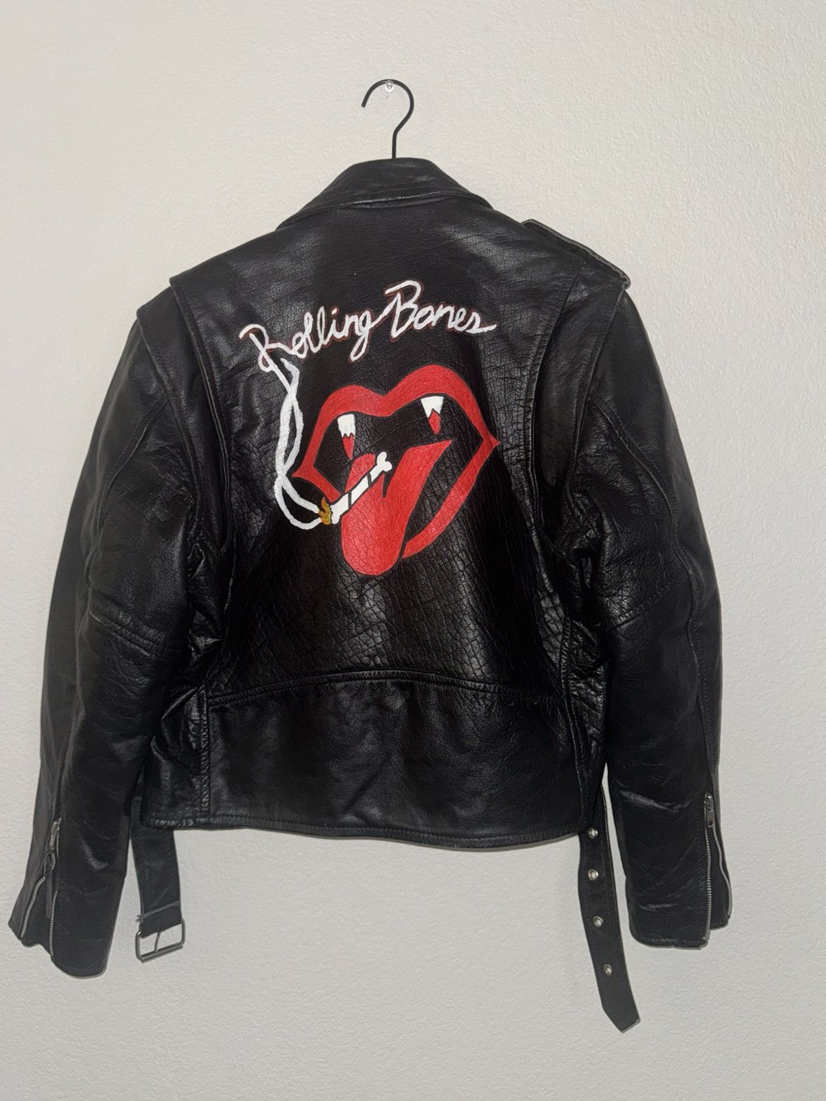 Genuine Leather Vintage “Rolling Bones” leather jacket Size US M / EU 48-50 / 2 - 2 Thumbnail