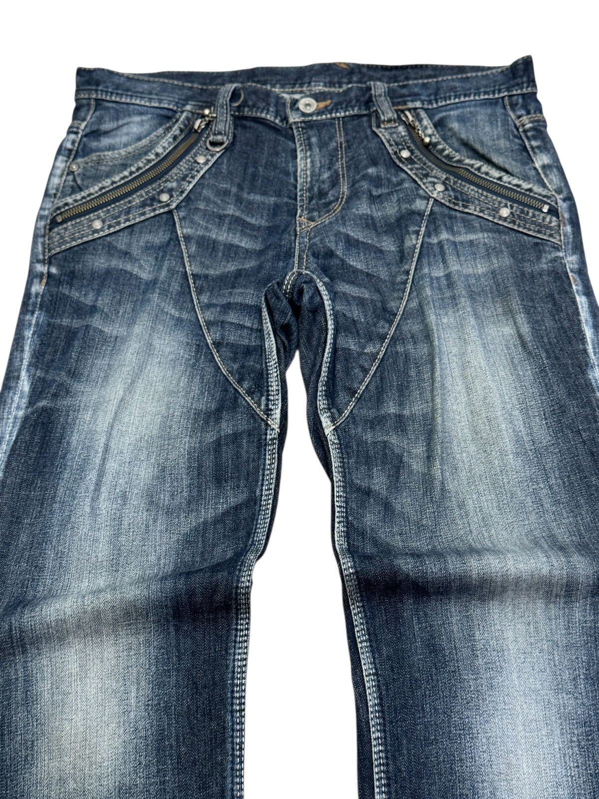 Japanese Brand Vintage Nicole Hideaways Acid Wash Zipper Pocket Denim Size US 33 - 3 Thumbnail