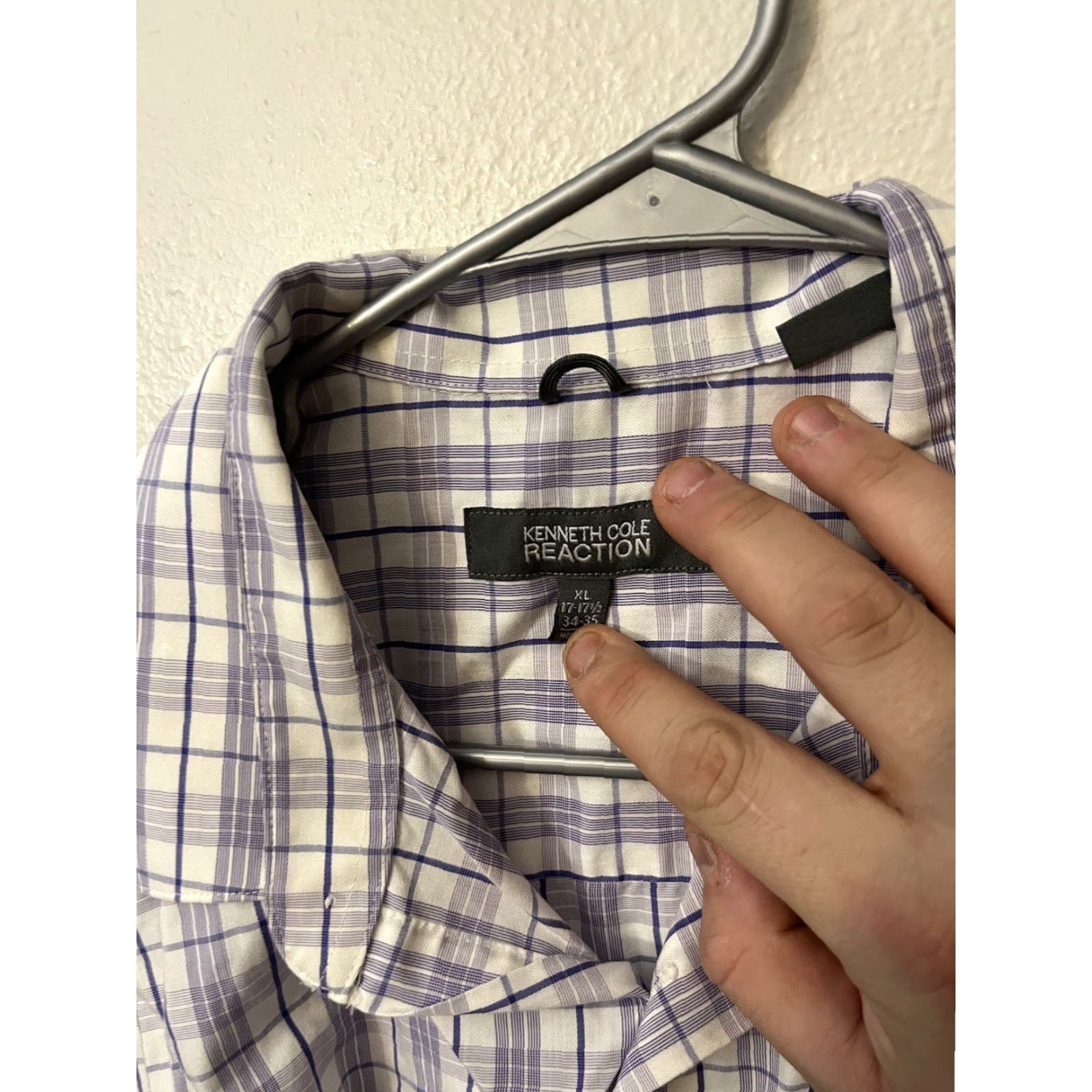 Kenneth Cole VINTAGE Kenneth Cole Reaction Shirt Mens XL Purple Plaid Long Sleeve Button Up Size US XL / EU 56 / 4 - 2 Thumbnail