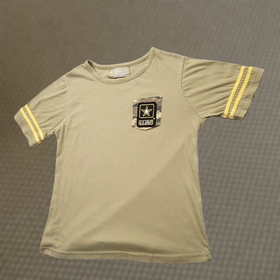 Vintage Womens US Army Green Shirt Small Camouflage Pocket Striped Sleeves T-Shirt Short Sleeve Crew Pullover Casual Size S / US 4 / IT 40 - 1 Thumbnail