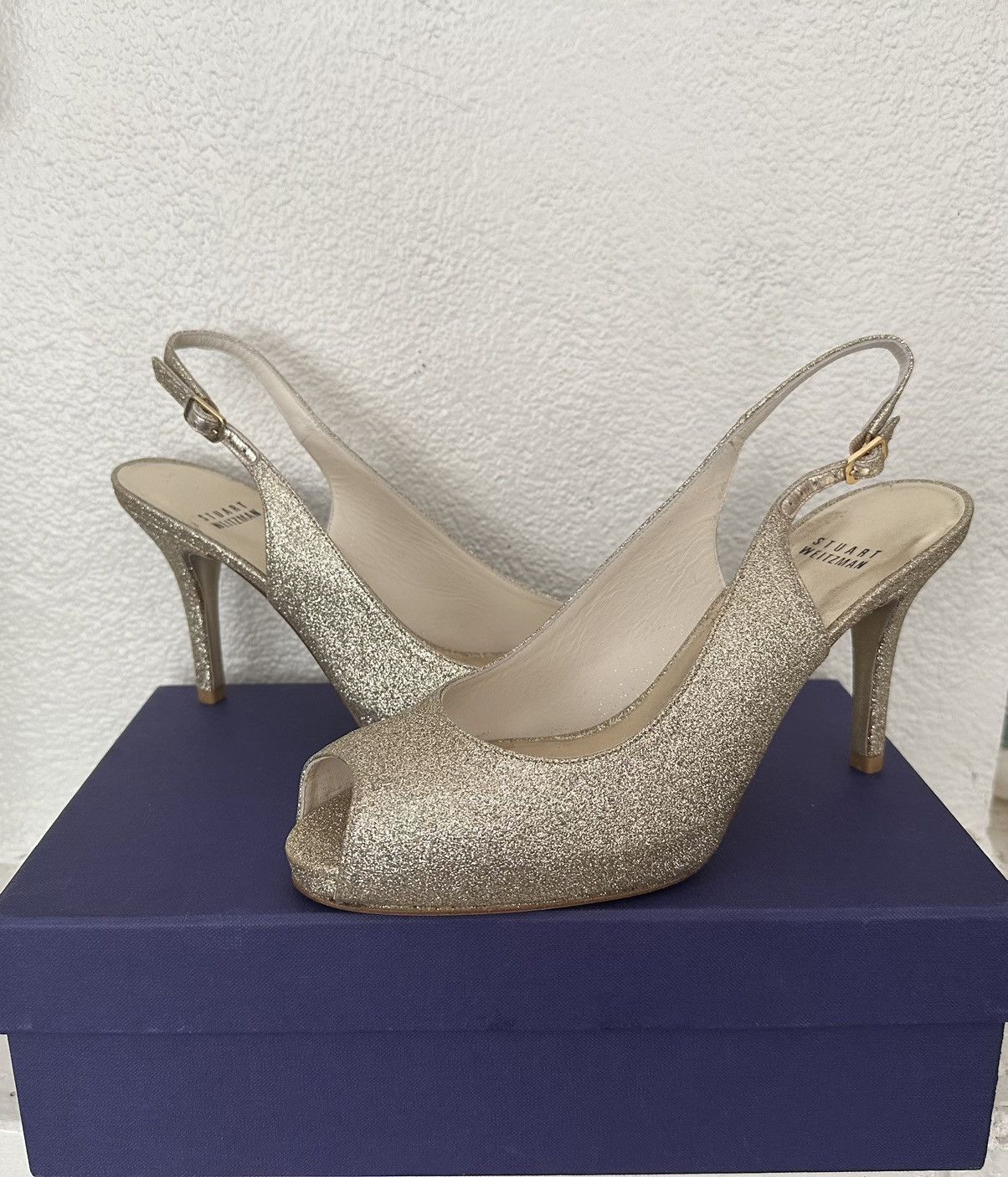 Stuart Weitzman Stuart Weitzman Mini Glitter Slingbacks Size US 9 / IT 39 - 1 Thumbnail
