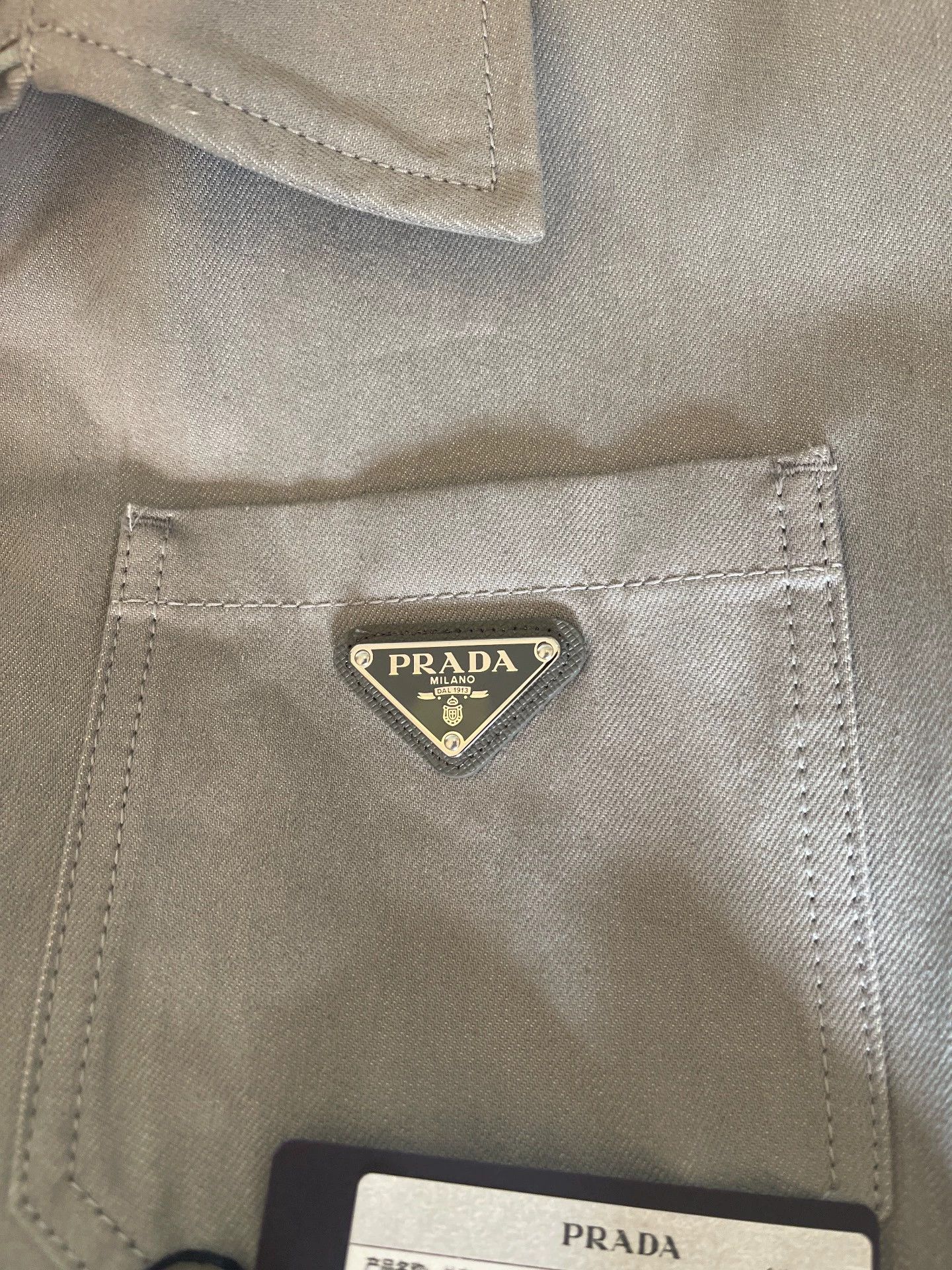 Prada Prada 25ss Gray 4-Pocket Work Jacket Triangle Logo Size US L / EU 52-54 / 3 - 7 Thumbnail