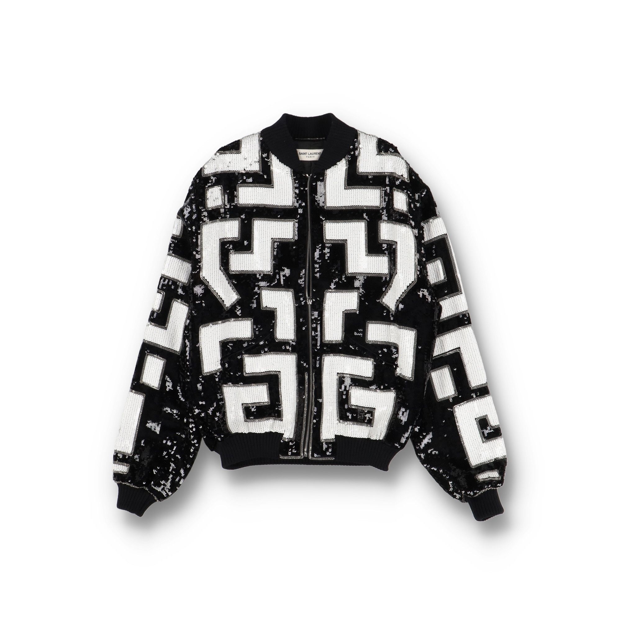 Hedi Slimane × Saint Laurent Paris 15FW Black Nylon MA-1 Bomber