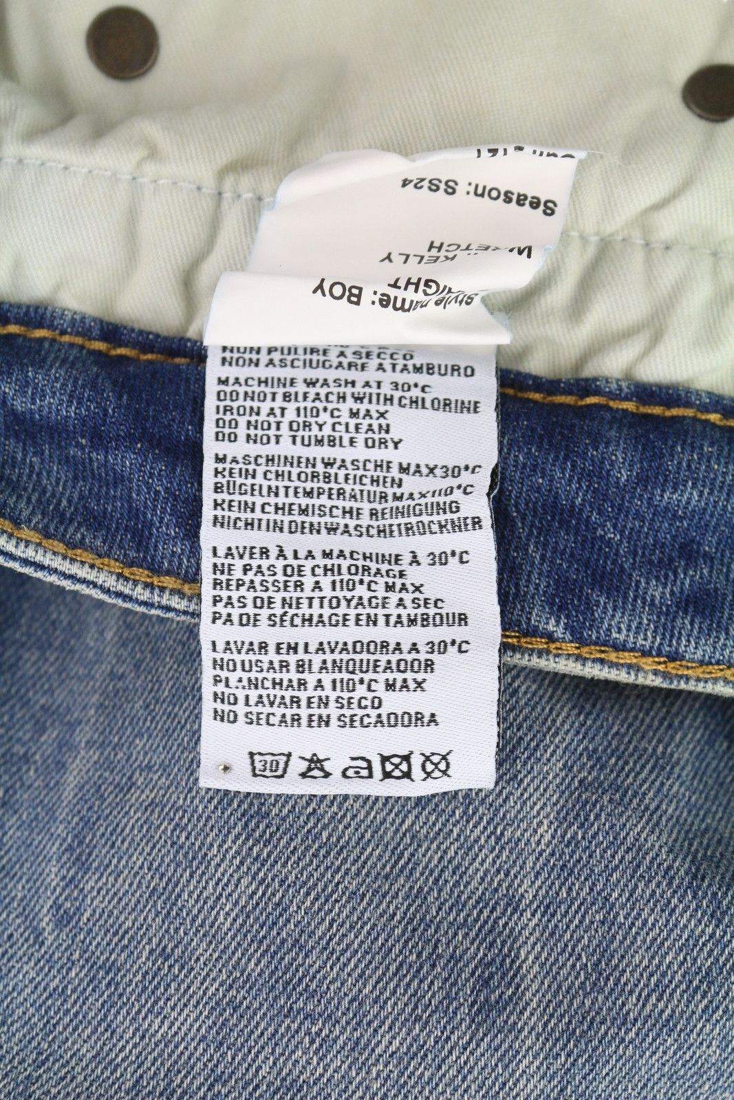 R13 BOY STRAIGHT 27 Cropped Ankle Washed Blue Kelly 84444 Size 27" / US 4 / IT 40 - 11 Thumbnail