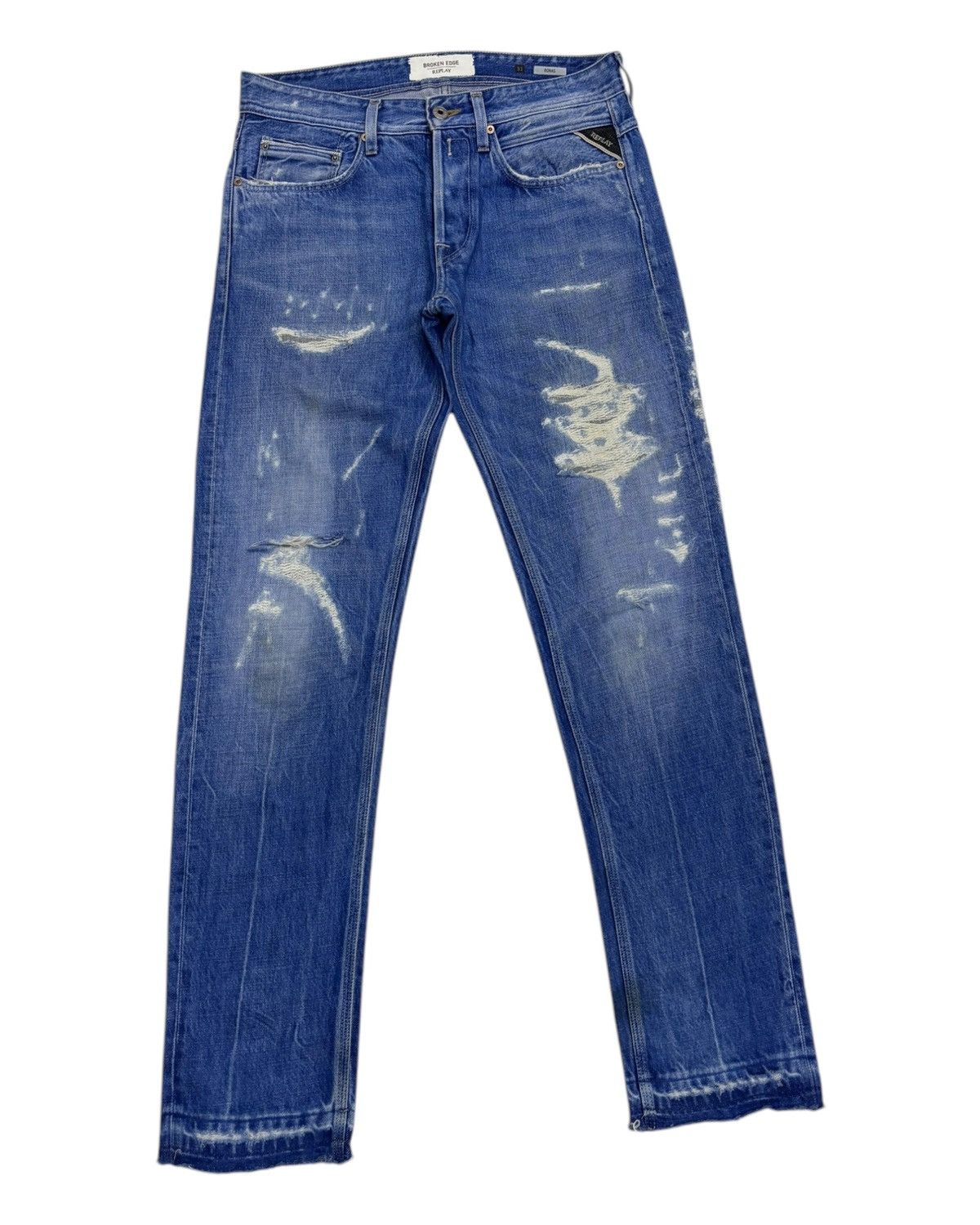 If Six Was Nine × Le Grande Bleu (L.G.B.) × Replay Vintage Replay Broken Edge Selvedge Denim Release Hem Jeans Size US 32 / EU 48 - 3 Thumbnail