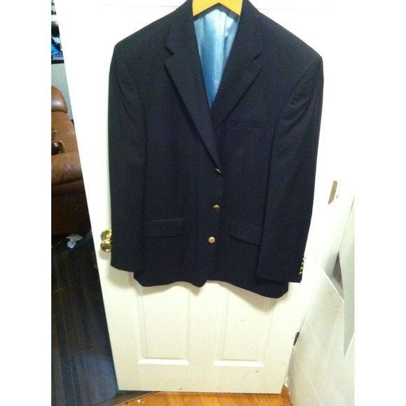 Nautica NAUTICA MEN'S NEW NAVY 100%WOOL JACKET BLAZER SIZE: 43L Size 42L - 2 Thumbnail