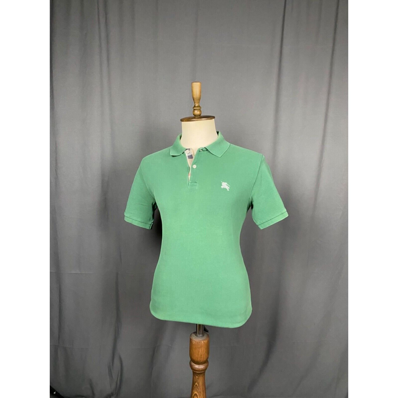Burberry Burberry Small Logo Nova Check Men's Distressed Green Polo T Size US S / EU 44-46 / 1 - 2 Thumbnail