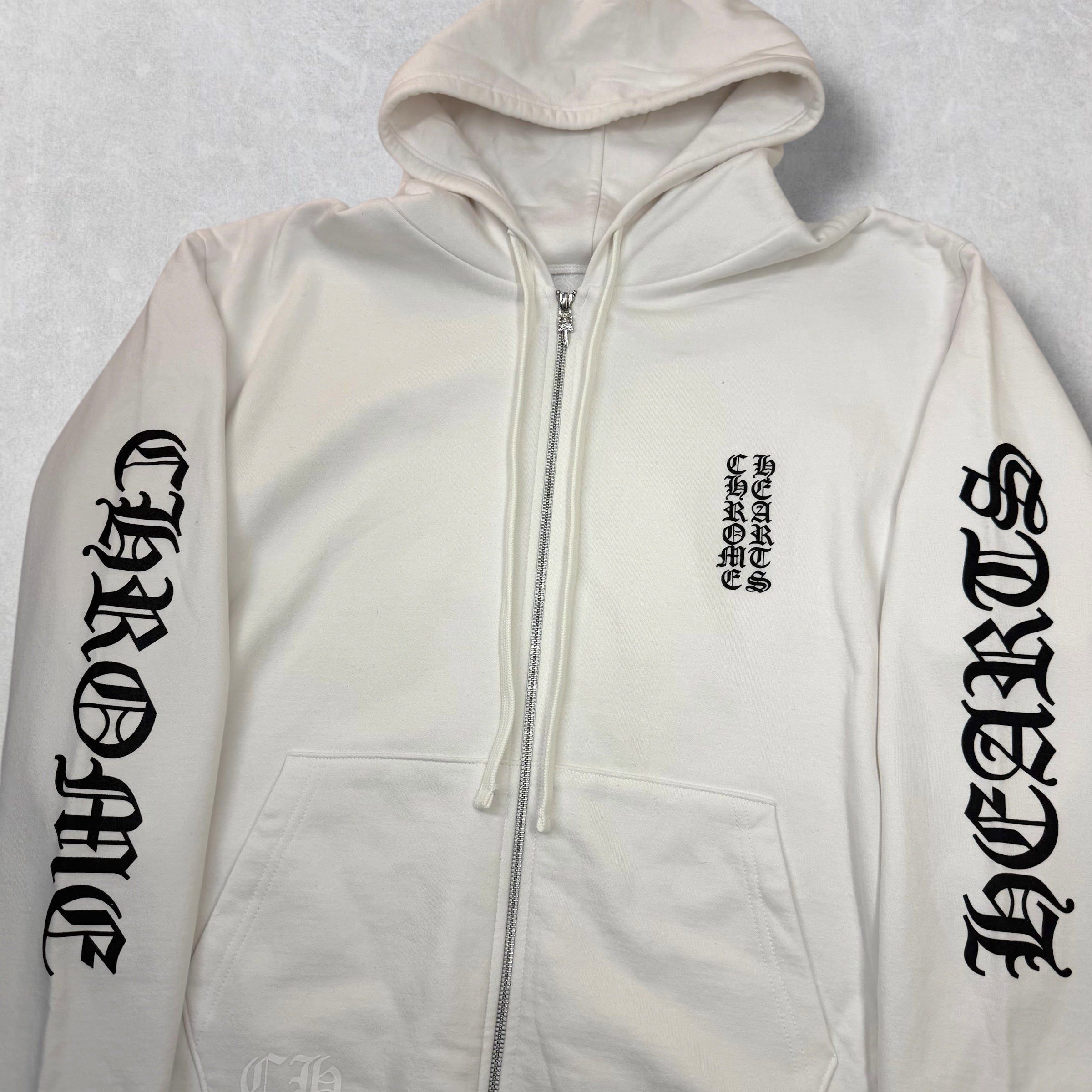 Chrome Hearts Chrome Hearts Vertical Zip Up White Hoodie L Size US L / EU 52-54 / 3 - 3 Thumbnail