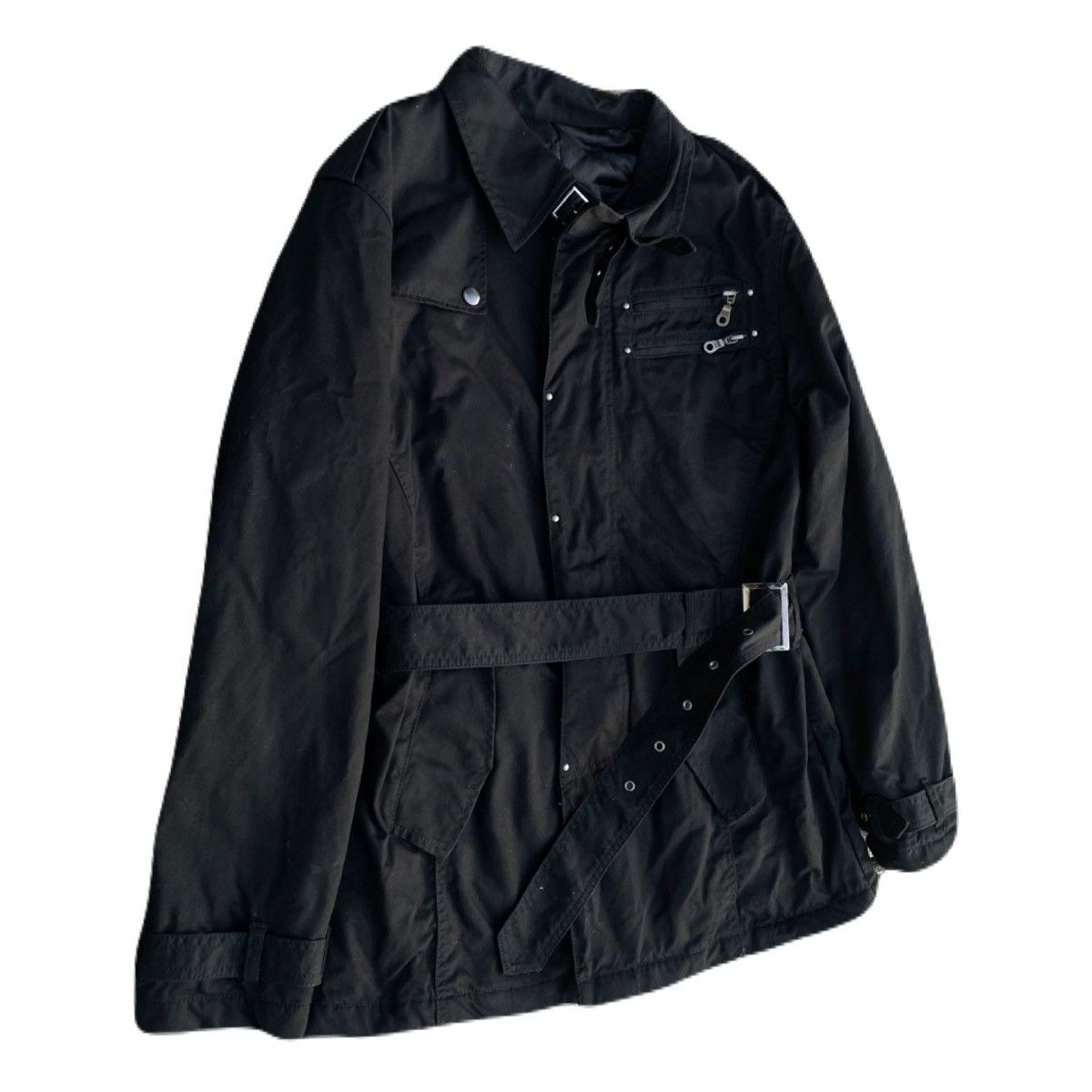 If Six Was Nine 2000s Japanese archive Zip Gimmic Button Up Belted Jacket Size US M / EU 48-50 / 2 - 3 Thumbnail