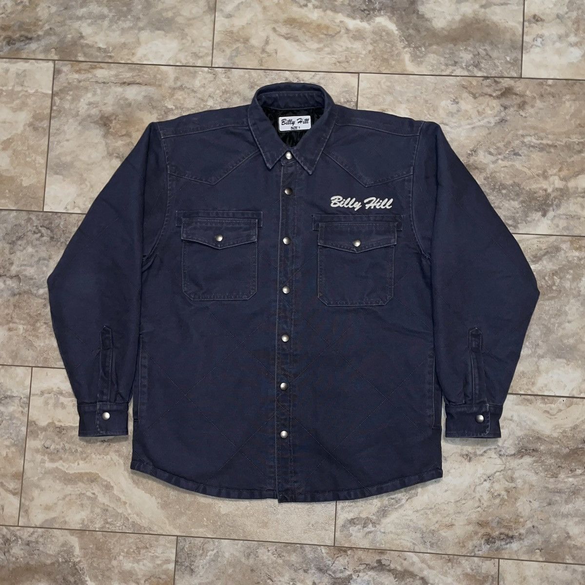 Billy Hill Billy Hill Auto Salvage Work Jacket Navy Rare Fits Large Size US L / EU 52-54 / 3 - 2 Thumbnail
