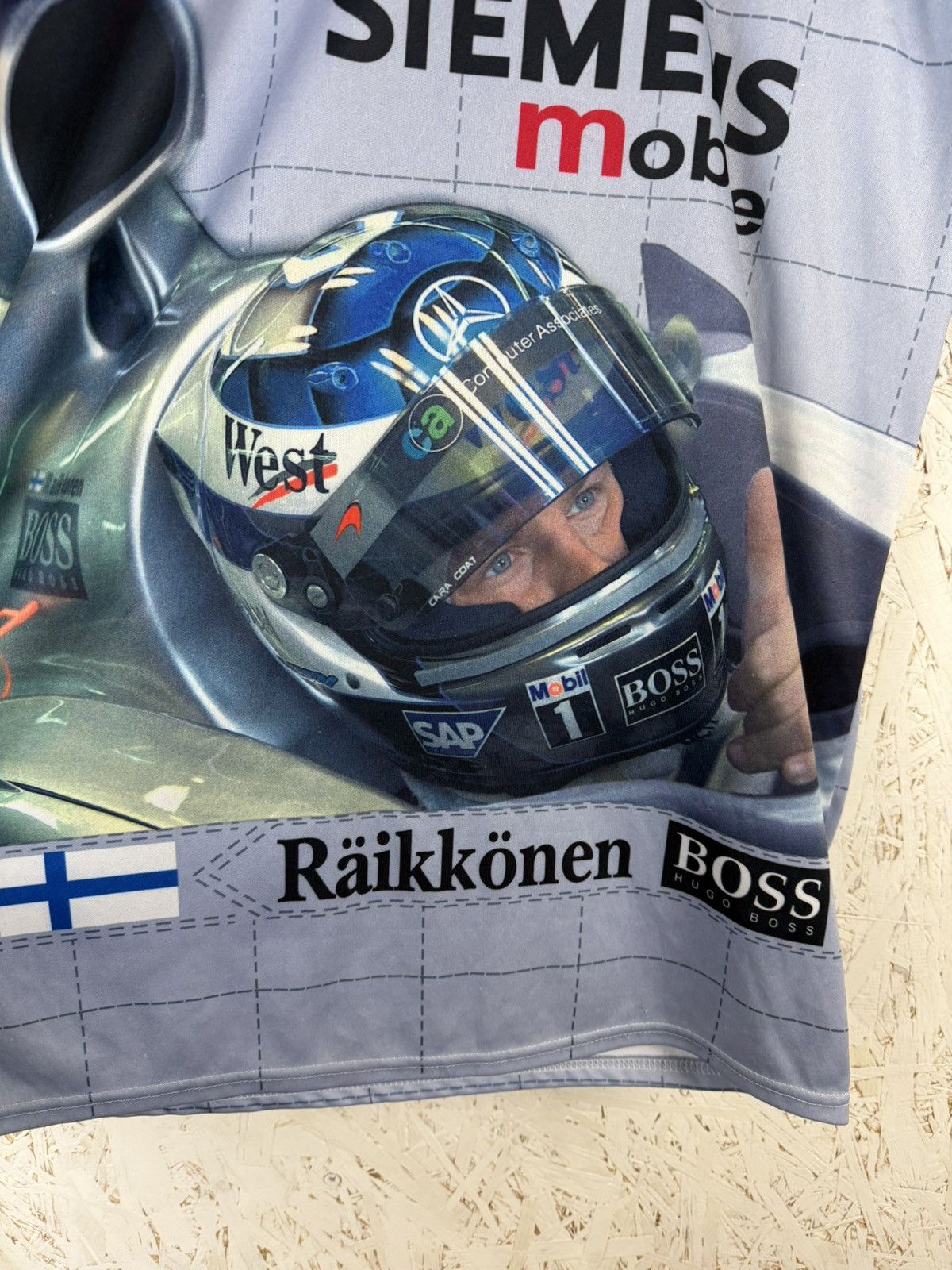 Vintage 90s Kimi Raikkonen Mercedes Benz Formula 1 Polo Jersey L Size US L / EU 52-54 / 3 - 3 Thumbnail