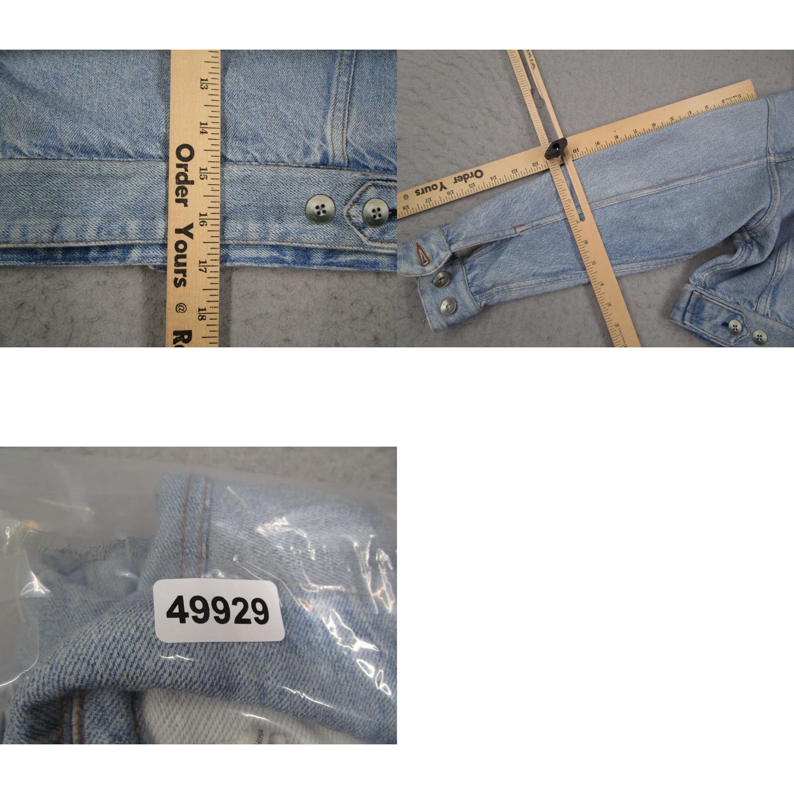 Rag & Bone VINTAGE Rag & Bone Jacket Womens XS Light Wash Cropped Button Front Faux Denim Trucker Size XS / US 0-2 / IT 36-38 - 8 Thumbnail