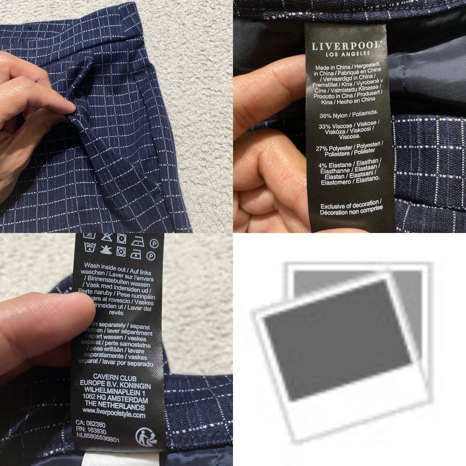 Vintage Liverpool Womens Dress Pants sz 14 Blue Plaid Check Ankle Pull On High Rise Size 25" / US 0 / IT 36 - 6 Thumbnail