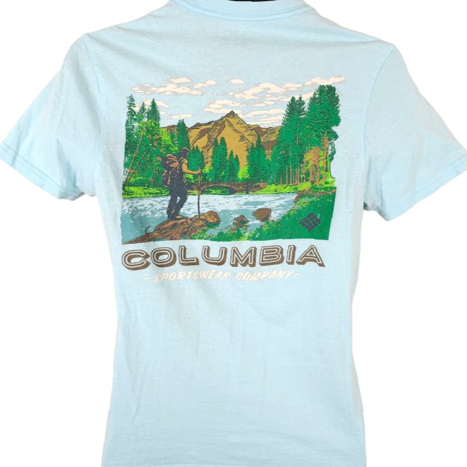Vintage Columbia Oregon Hiking T Shirt Mens Small Blue Outdoors Crew Neck Short Sleeve Nature T-Shirt 2010-2019 Outdoor Travel Size US S / EU 44-46 / 1 - 4 Thumbnail