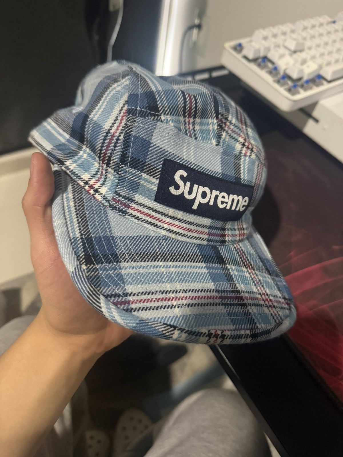 Supreme Supreme Lochcarron Camp Cap Light Blue Size ONE SIZE - 1 Thumbnail