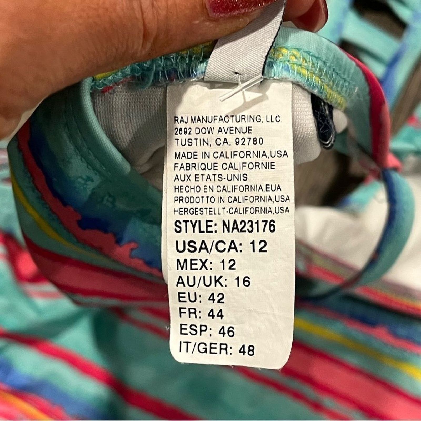 Nautica Nautica 2 Piece Swim Bikini Set Blue Red Striped Size 10 Size ONE SIZE - 5 Thumbnail