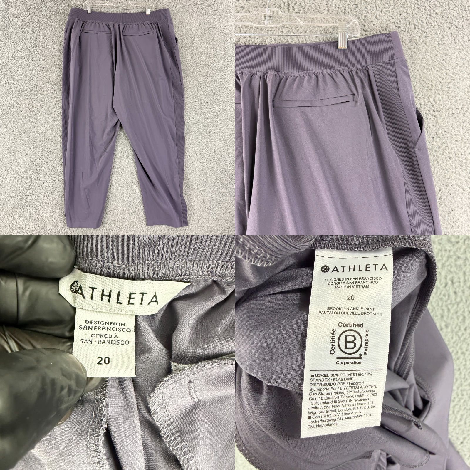 Athleta Athleta Brooklyn Ankle Pant Womens Size 20 Purple Pull On High-Rise Athletic Gym Size 42" / US 20 - 8 Thumbnail