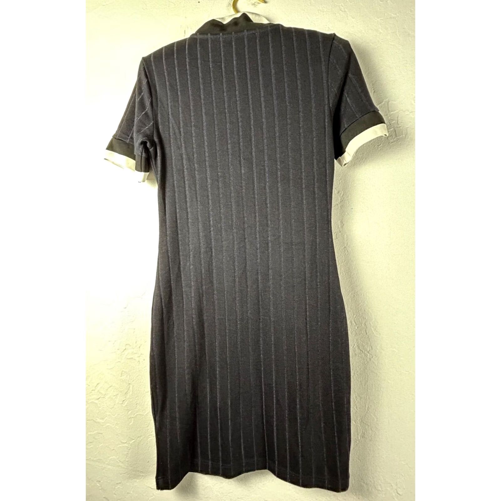French Connection French Connection Women's Ribbed Polo Bodycon Mini Dress Popover Black Size 2 Size XS / US 0-2 / IT 36-38 - 2 Thumbnail