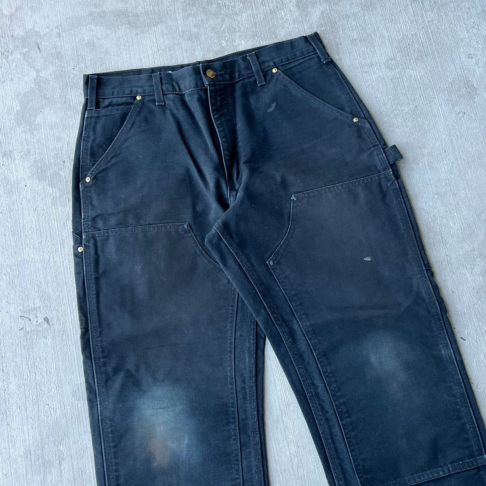 Carhartt × Vintage Carhartt black double knee work wear carpenter pants Size US 33 - 2 Thumbnail