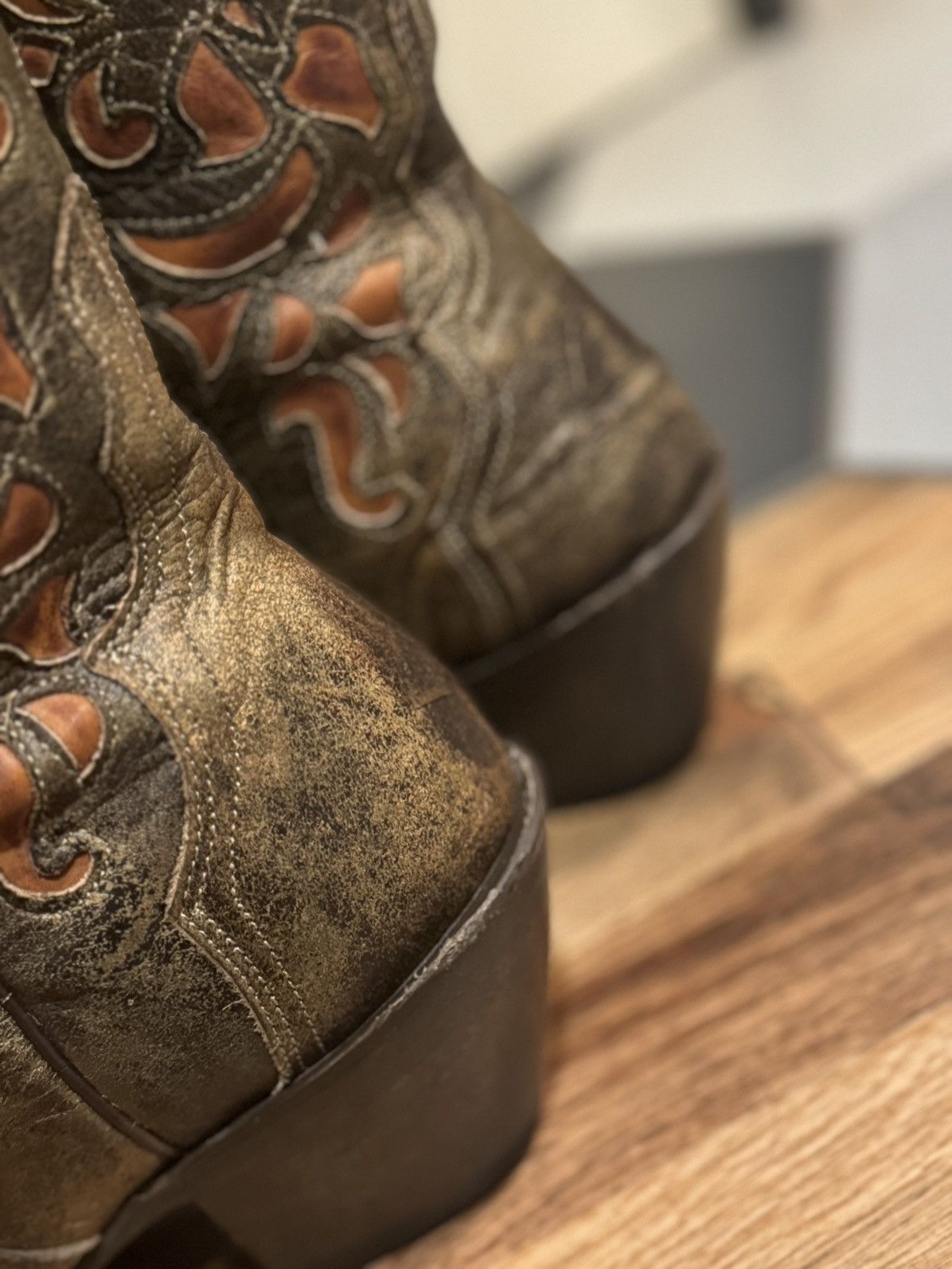 Stetson Stetson Cowboy Cowgirl Boots Leather Hand Stitched Floral 7B Size US 7 / IT 37 - 8 Thumbnail