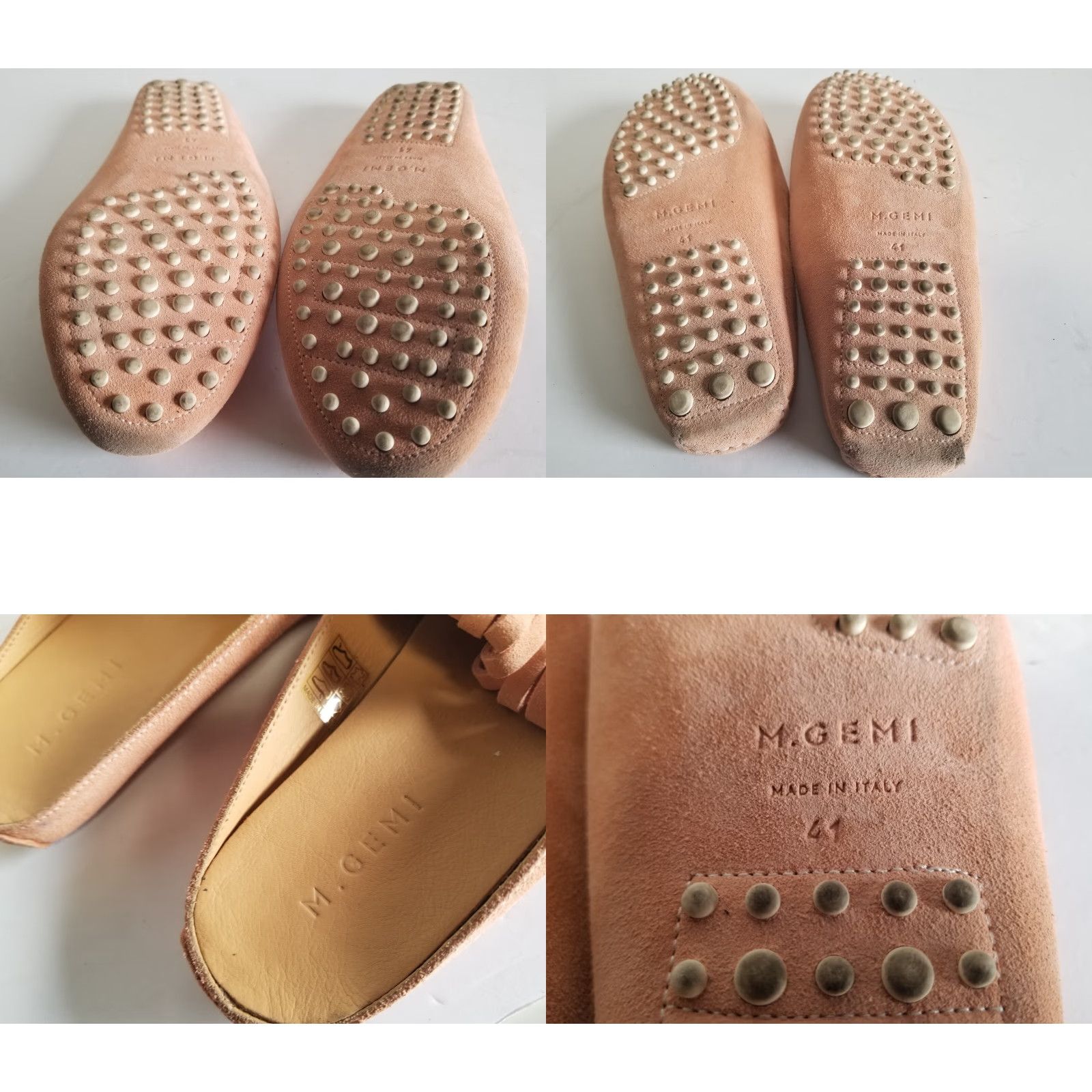 Vintage M. Gemi Felize Fringe Mule Suede Leather Size 41 Peach Stone US 10 Women's Leather Upper Fringe Flat Slip-On Womens Shoes Size ONE SIZE - 8 Thumbnail