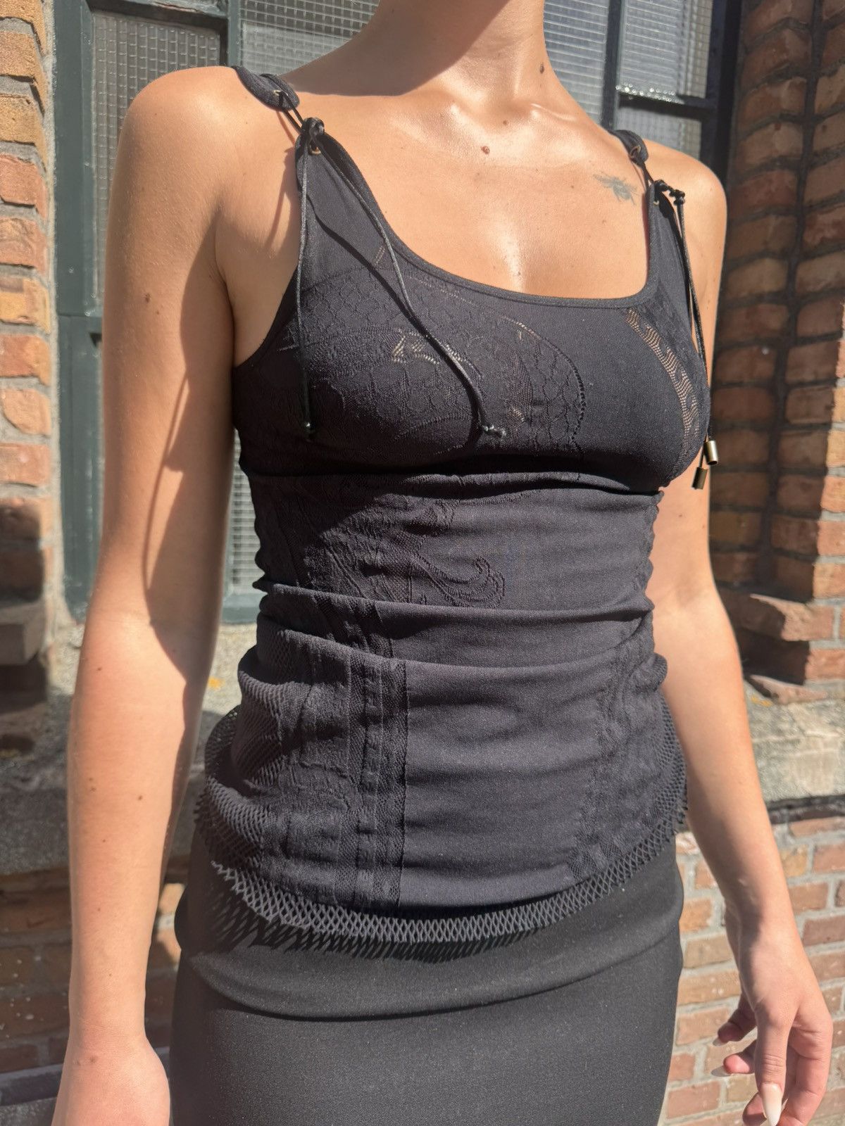 Just Cavalli laced mesh tank top Size M / US 6-8 / IT 42-44 - 2 Thumbnail
