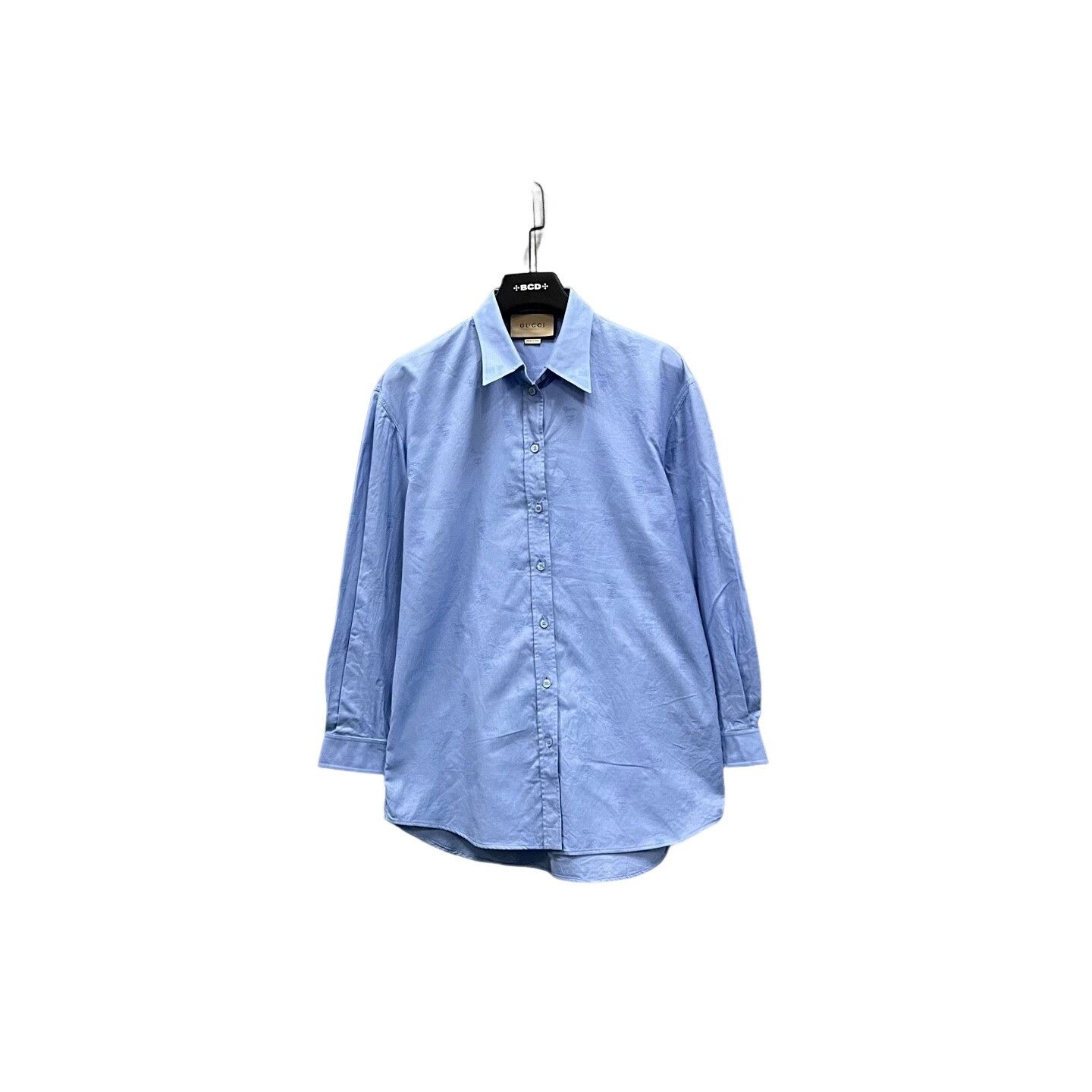 Gucci Gucci Blue Embroidered Logo Button Up Shirt Size S Size US S / EU 44-46 / 1 - 1 Thumbnail