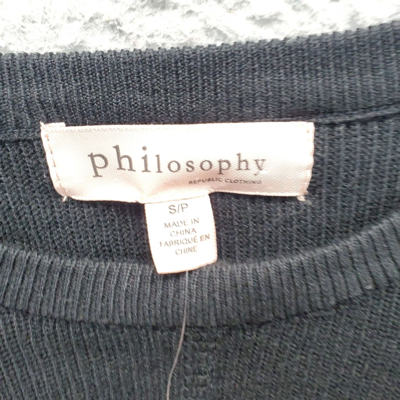 Vintage Philosophy Sweater Womens Small Black Knitted Puff Shoulder Crew Neck Pullover Size S / US 4 / IT 40 - 5 Thumbnail