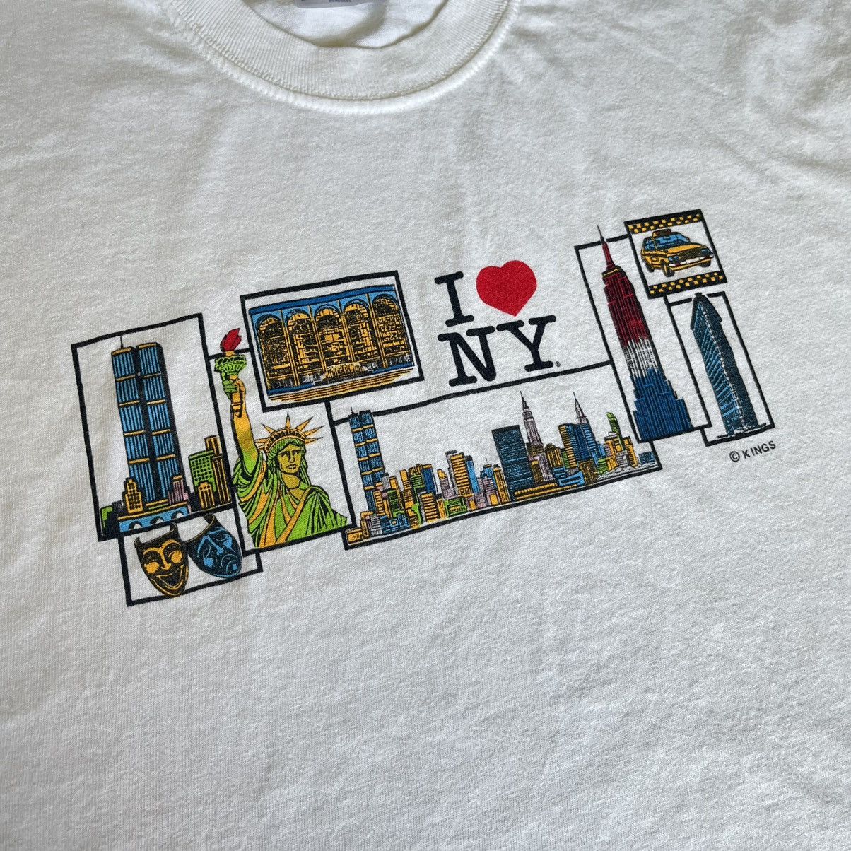 I Love NY × Vintage Vintage 1990s I Love <3 NY Landmarks Graphic Logo Tee Shirt Size US XL / EU 56 / 4 - 3 Thumbnail