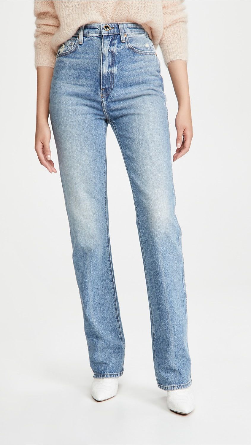 KHAITE o1s22i1n0724 Stretchy Danielle Jeans in Blue Size 29" - 1 Thumbnail