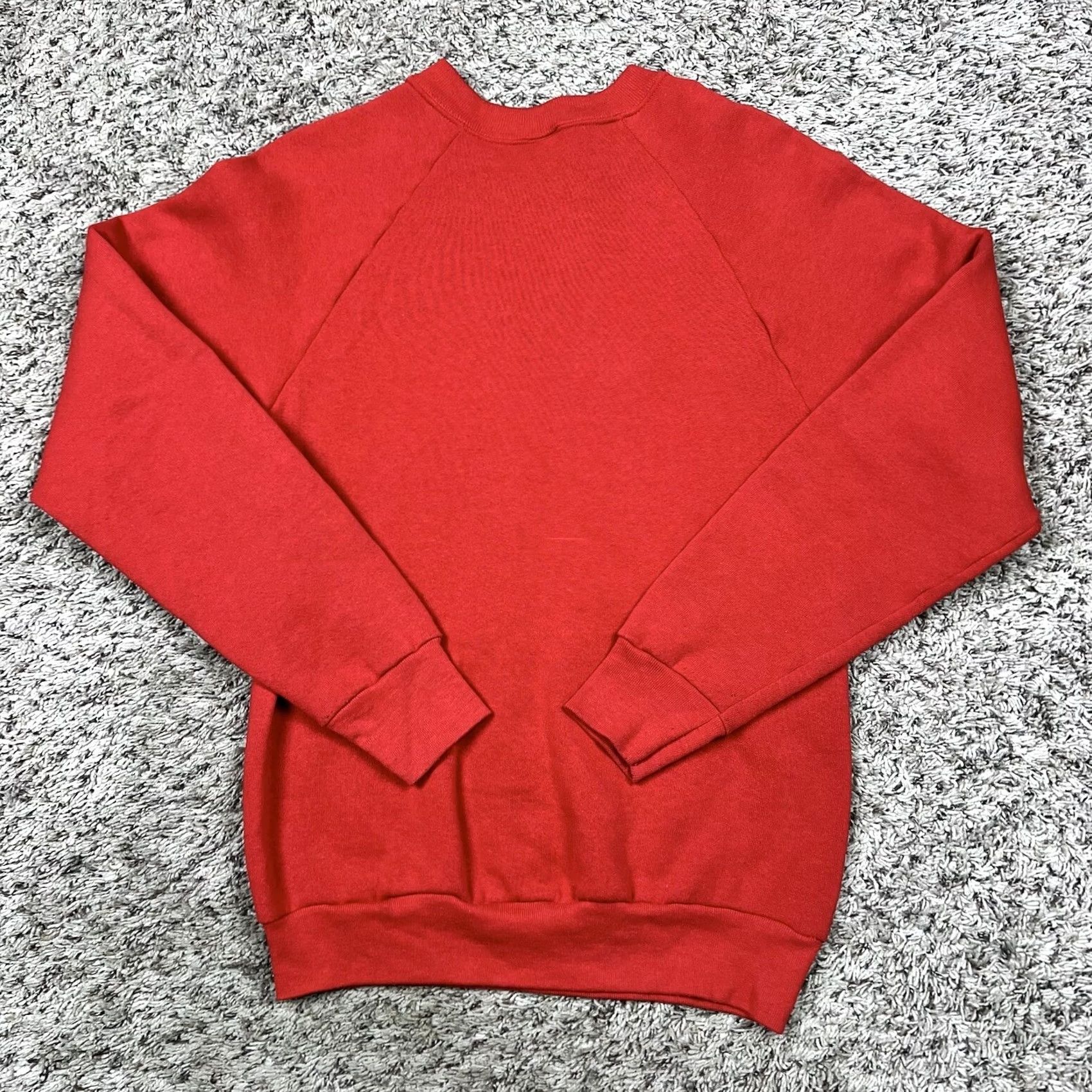 Vintage VINTAGE Screen Stars Sweatshirt Raglan Red 80s Big Cat Graphic Crewneck M Women Size M / US 6-8 / IT 42-44 - 3 Thumbnail