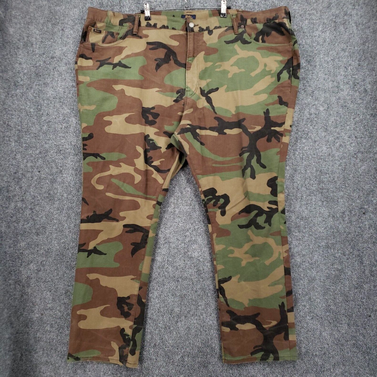 image of Polo Ralph Laurent Jeans Men 52Bx30 Big The Hampton Relaxed Straight Camo Stretch in White (Size 36