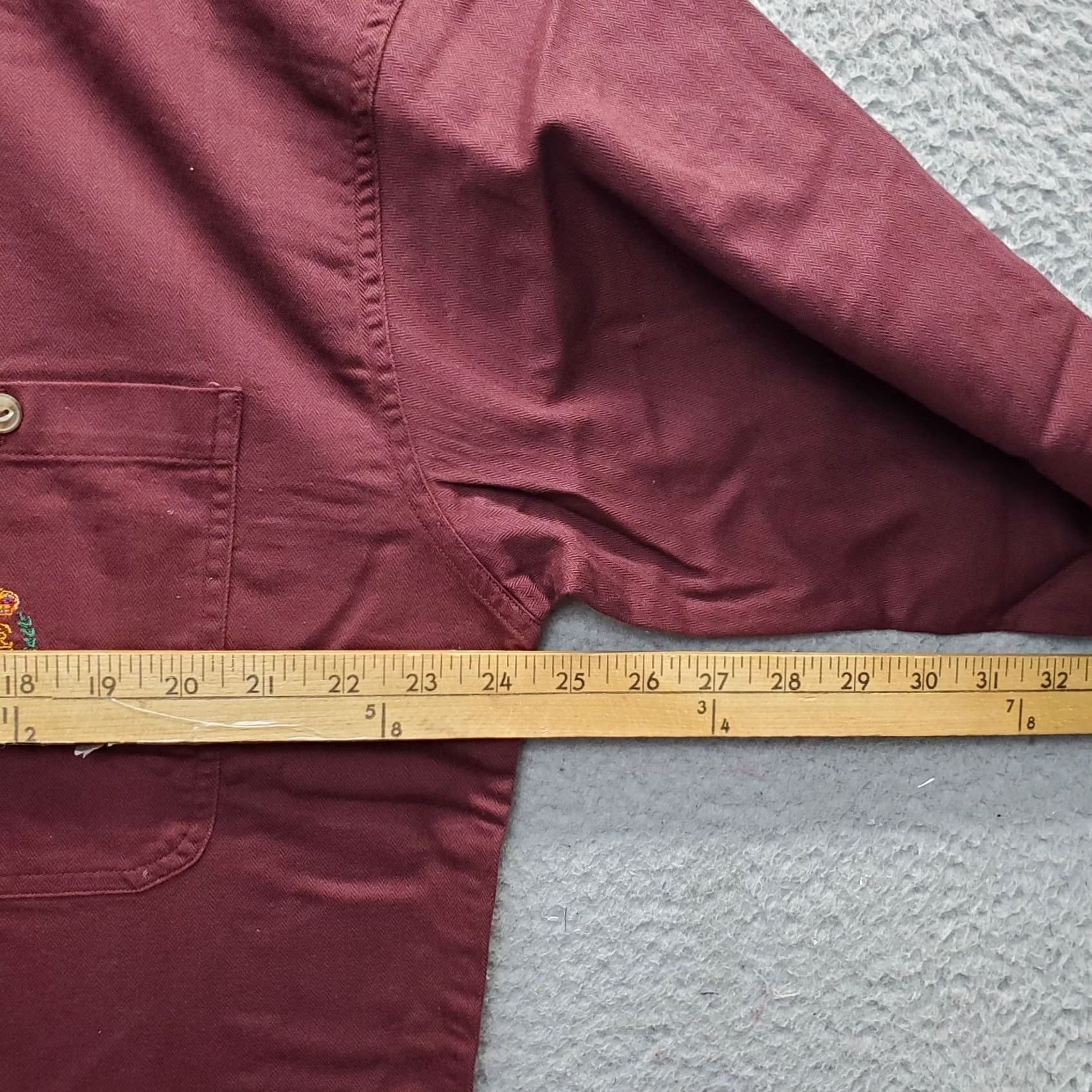 Chaps Chaps Men's Burgundy Oversized Shirt Button-Up Long Sleeve Collared Shirt - Size L Size US L / EU 52-54 / 3 - 4 Thumbnail