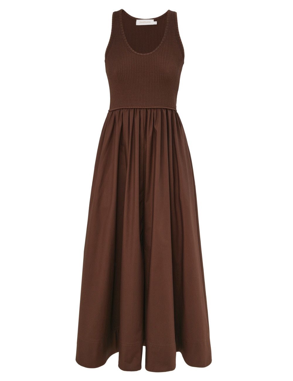 oc11z0226 Poplin Racer Dress In Brown