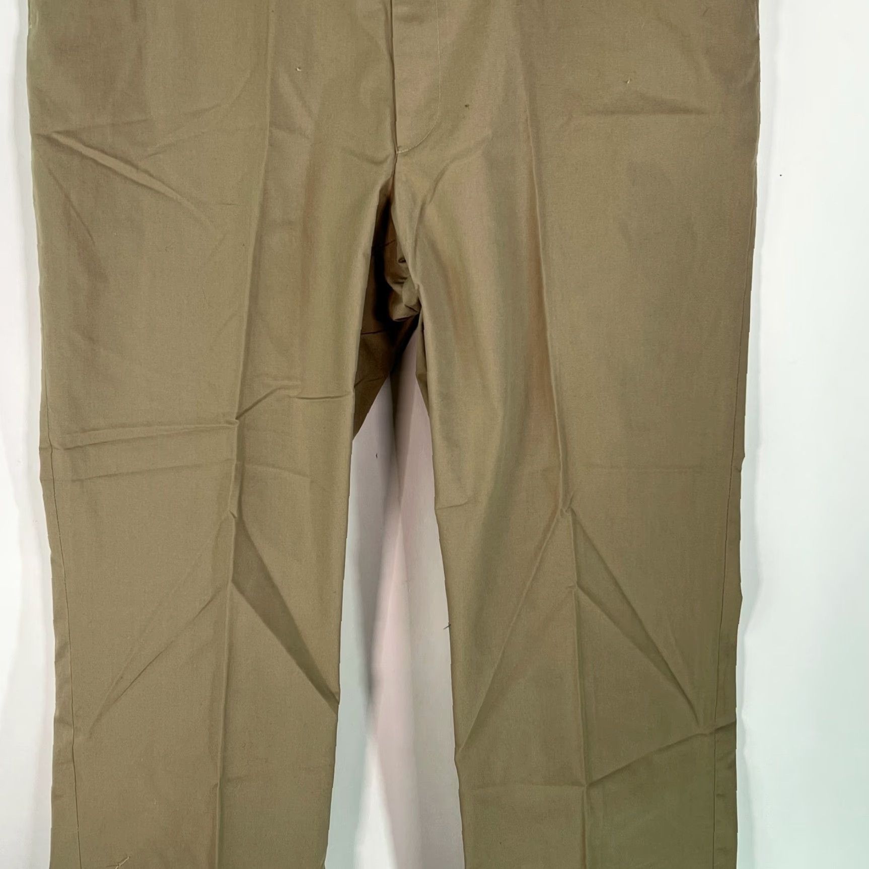 Vintage Mens Flat Front Mid Rise Cotton Formal Straight Leg Tan Dress Pants 38X30 Size US 38 / EU 54 - 5 Thumbnail