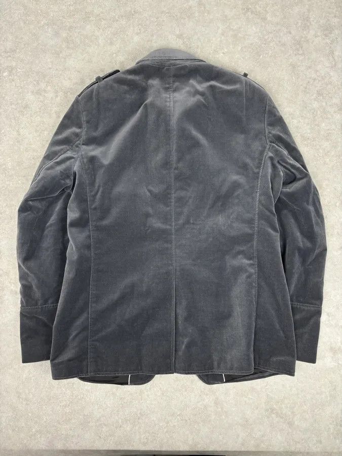 Karl Lagerfeld Lagerfeld Grey Cotton Officer Buttoned Blazer Jacket Size 42R - 5 Thumbnail