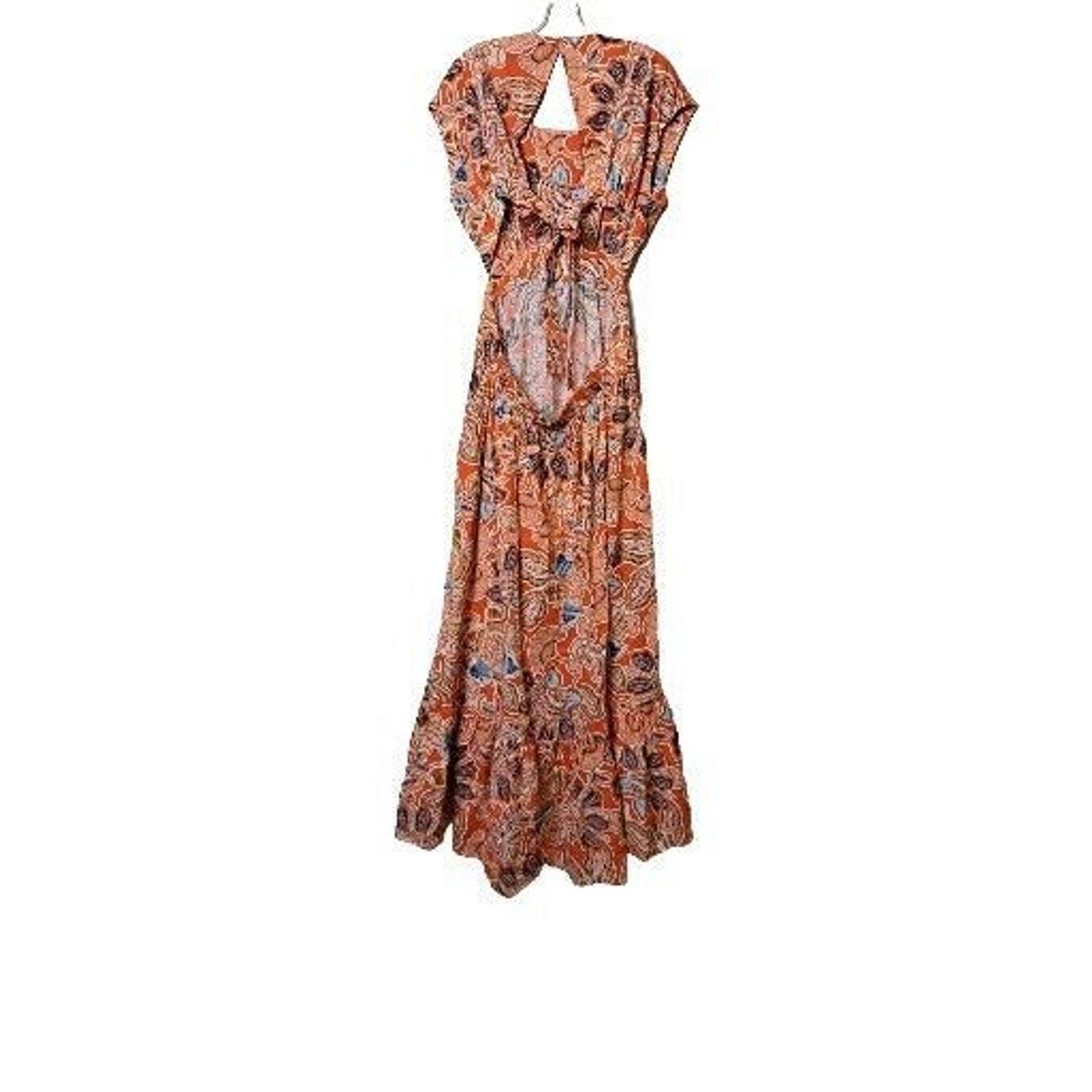 MISA Los Angeles MISA Los Angeles Dana Maxi Dress Tangerine Floral Backless L Size L / US 10 / IT 46 - 7 Thumbnail