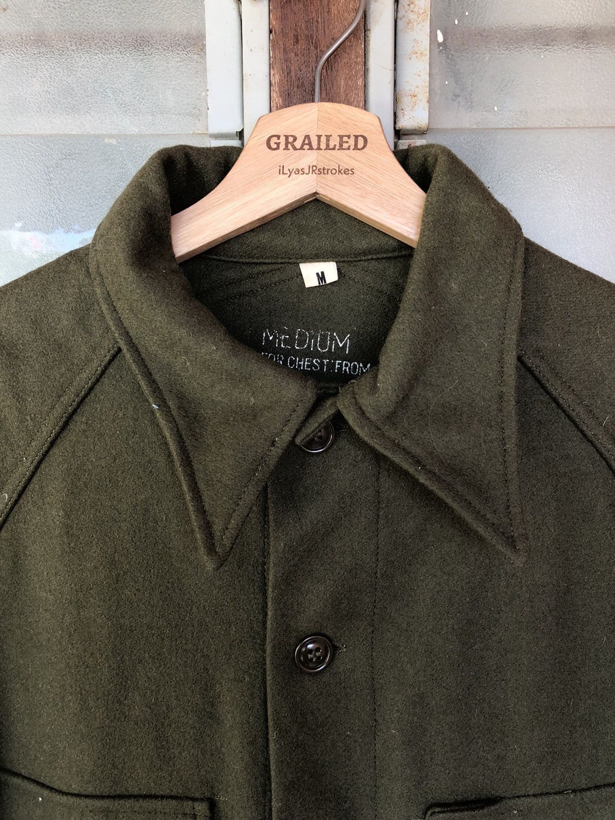 Vintage Vintage Army Green Wool Jacket Size US M / EU 48-50 / 2 - 5 Thumbnail