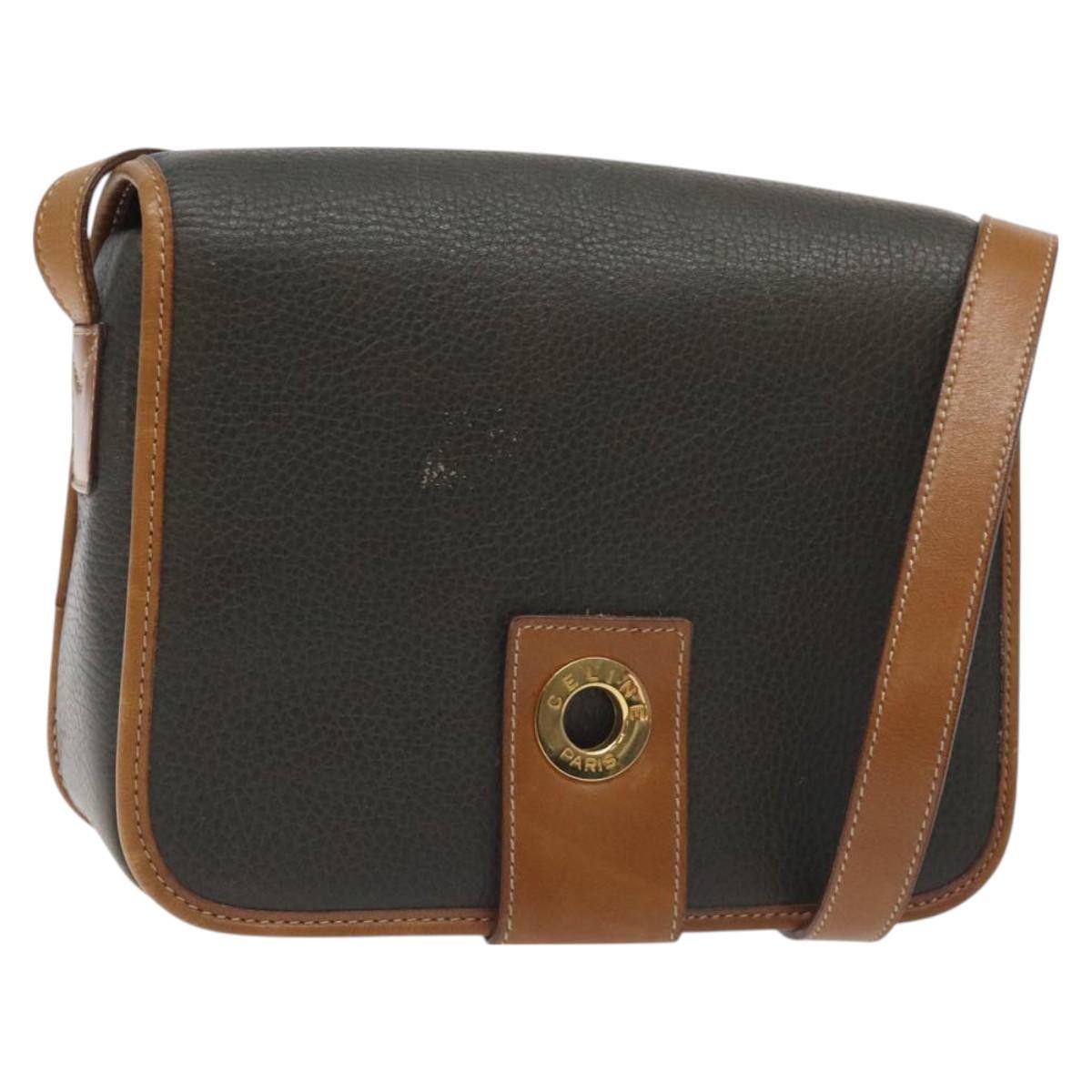 Celine CELINE Shoulder Bag Leather Khaki Gold Size ONE SIZE - 1 Thumbnail