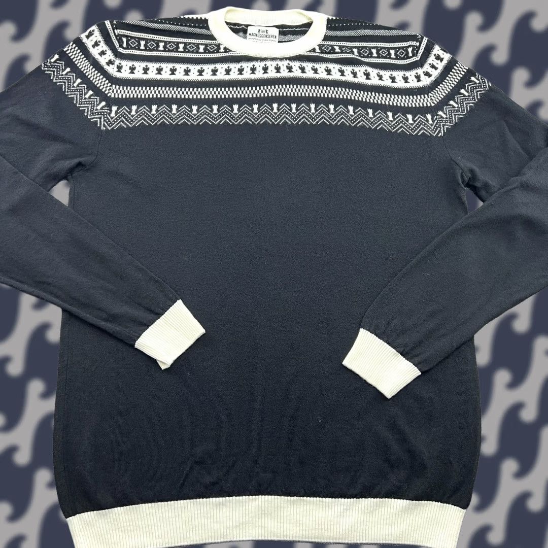 Vintage Moods of Norway Sweater 2XL Black Magnusgenseren Magnus Carlson Chess Print Mens Size US XXL / EU 58 / 5 - 1 Thumbnail