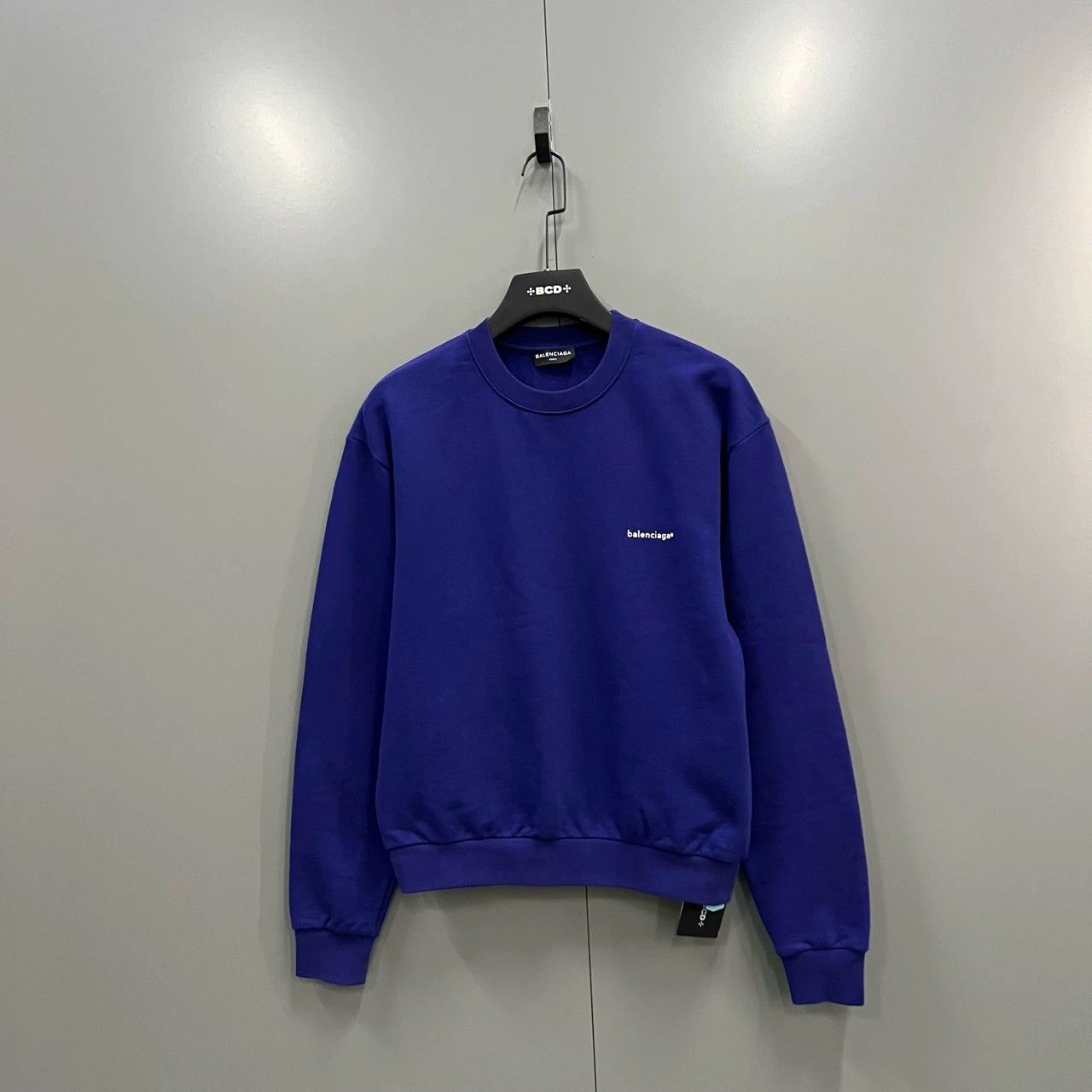balenciaga blue logo print sweatshirt xs