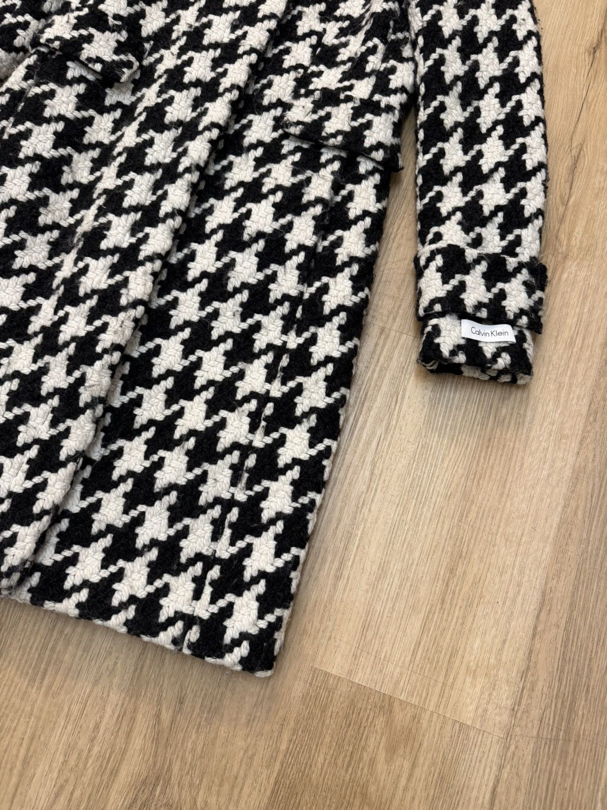 Calvin Klein Calvin Klein Houndstooth Coat Wool Acrylic Black White 2 S Size S / US 4 / IT 40 - 6 Thumbnail