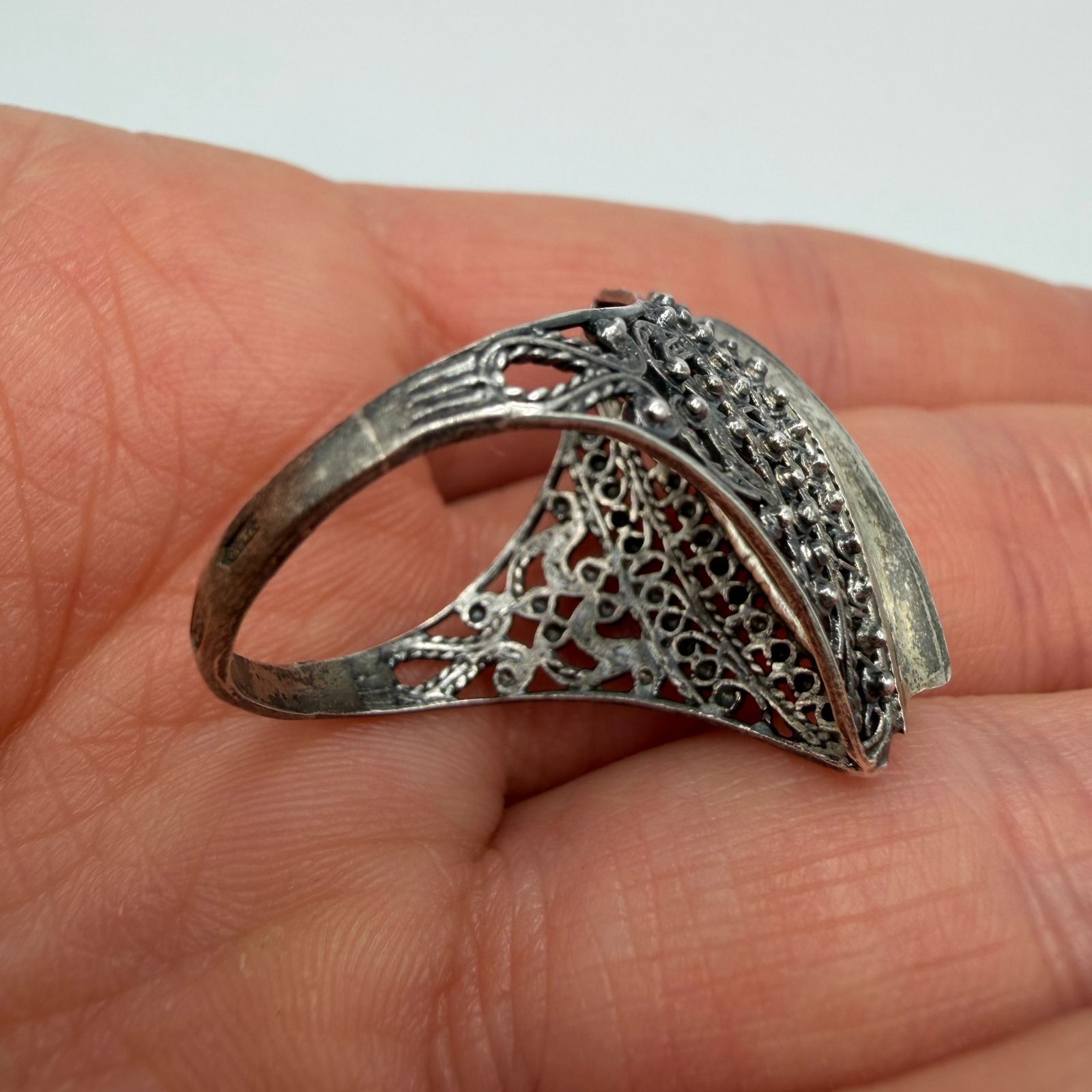 Vintage Vintage 925 Sterling Silver Filigree Ring Size 7.25 US Size ONE SIZE - 7 Thumbnail