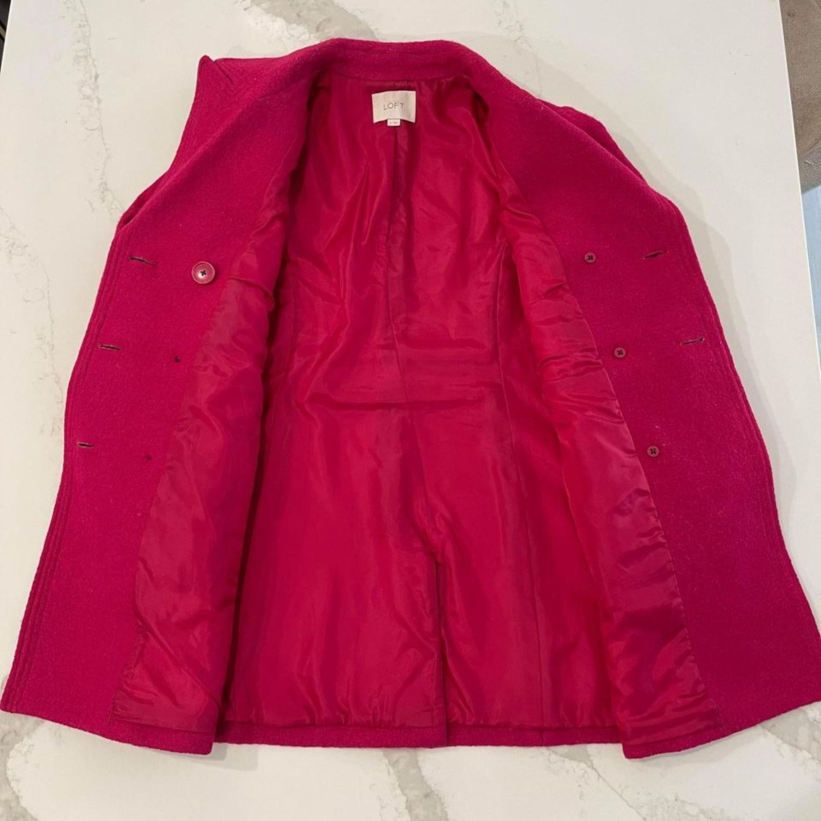Loft Ann Taylor Loft Magenta Pink Peacoat Wool Blend Women's 6 Size M / US 6-8 / IT 42-44 - 5 Thumbnail
