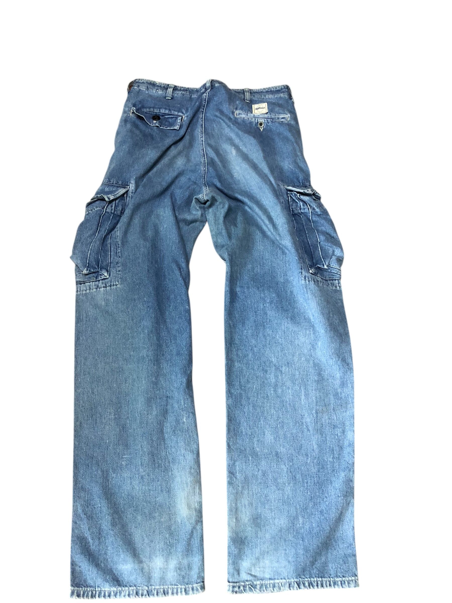 RRL Ralph Lauren vintage rrl 90s washed denim cargo pants | Grailed