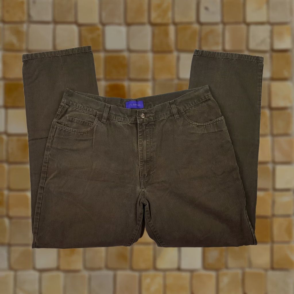 Vintage JL Powell Women's Brown Denim Straight Leg Relaxed Fit Jeans Pants 37" Inseam 32" Size 25" / US 0 / IT 36 - 1 Thumbnail
