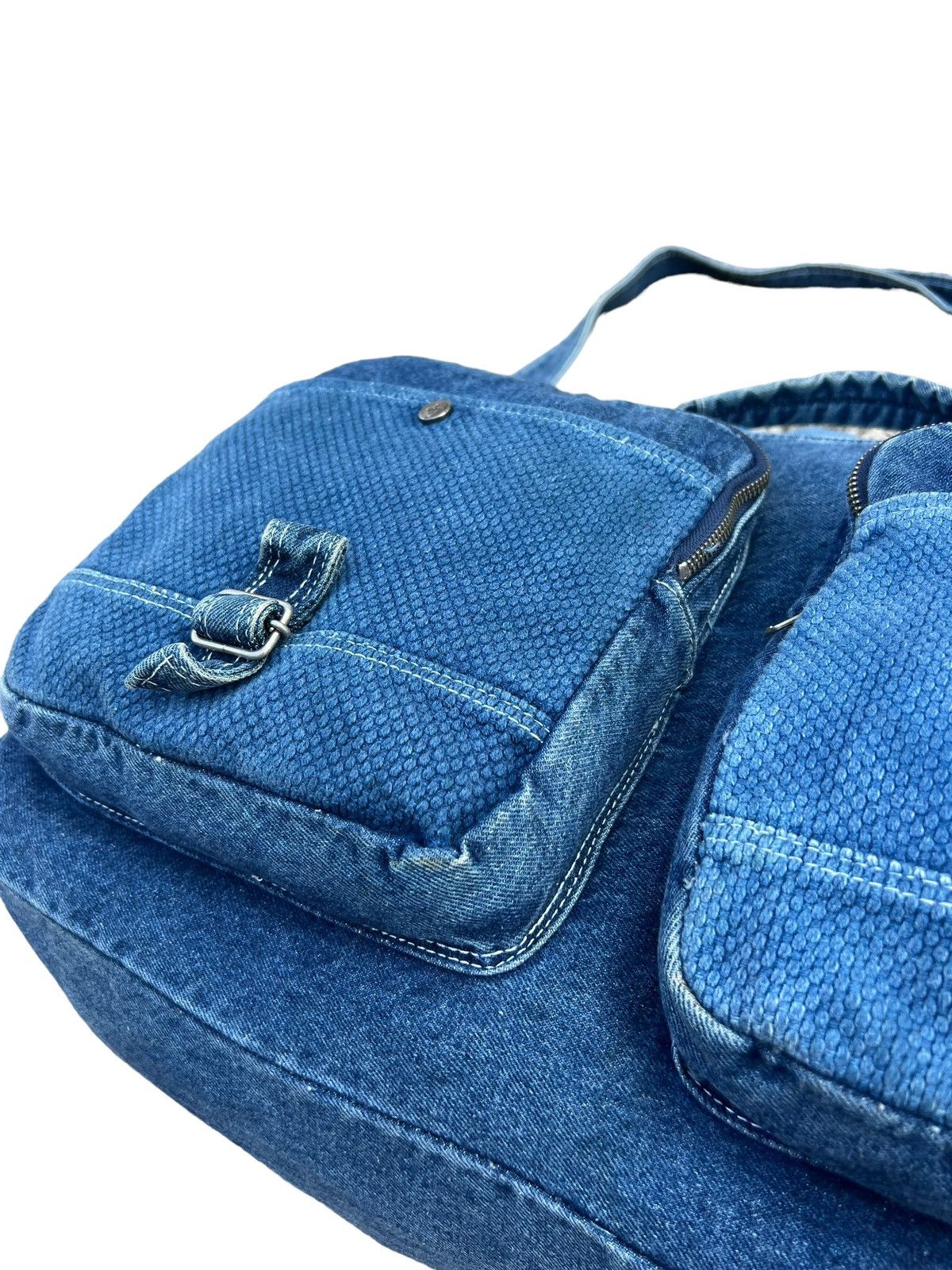 Vintage VTG Club House Japan Fade Denim Sashiko Cargo Huge 2 Way Bag Size ONE SIZE - 11 Thumbnail
