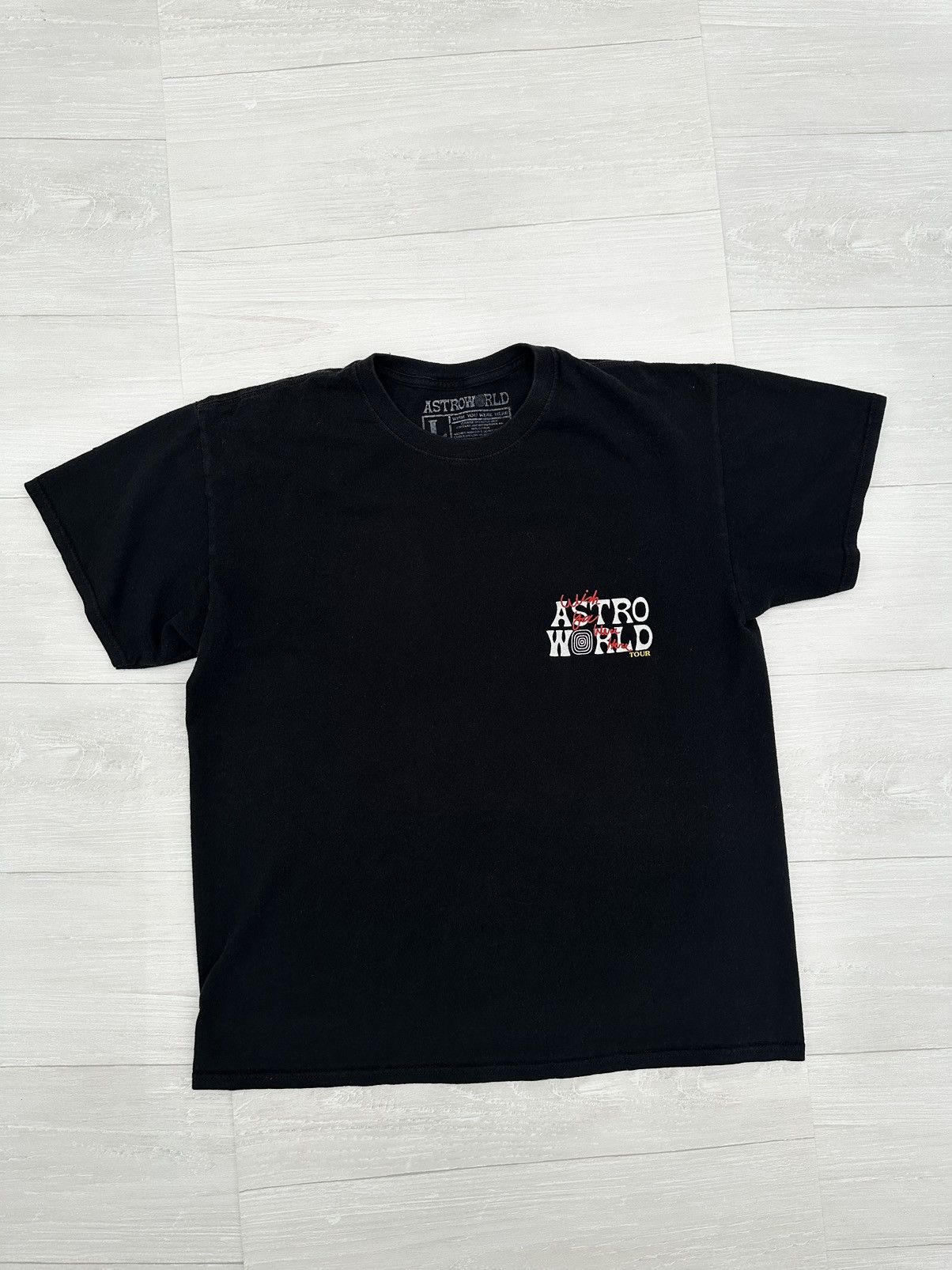 Travis Scott Travis Scott Black Astroworld Wish You Were Here Tee Large Size US L / EU 52-54 / 3 - 3 Thumbnail